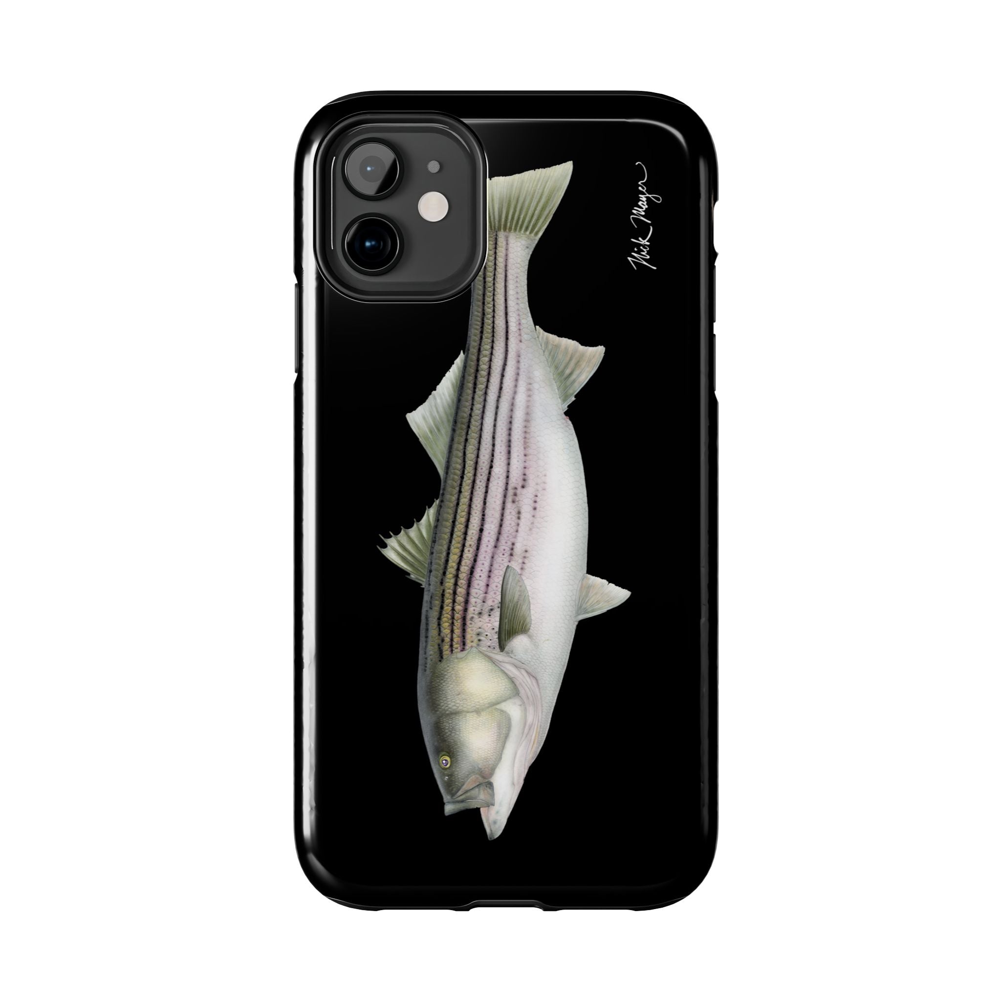 30 lb Striper - Black Phone Case (iPhone)