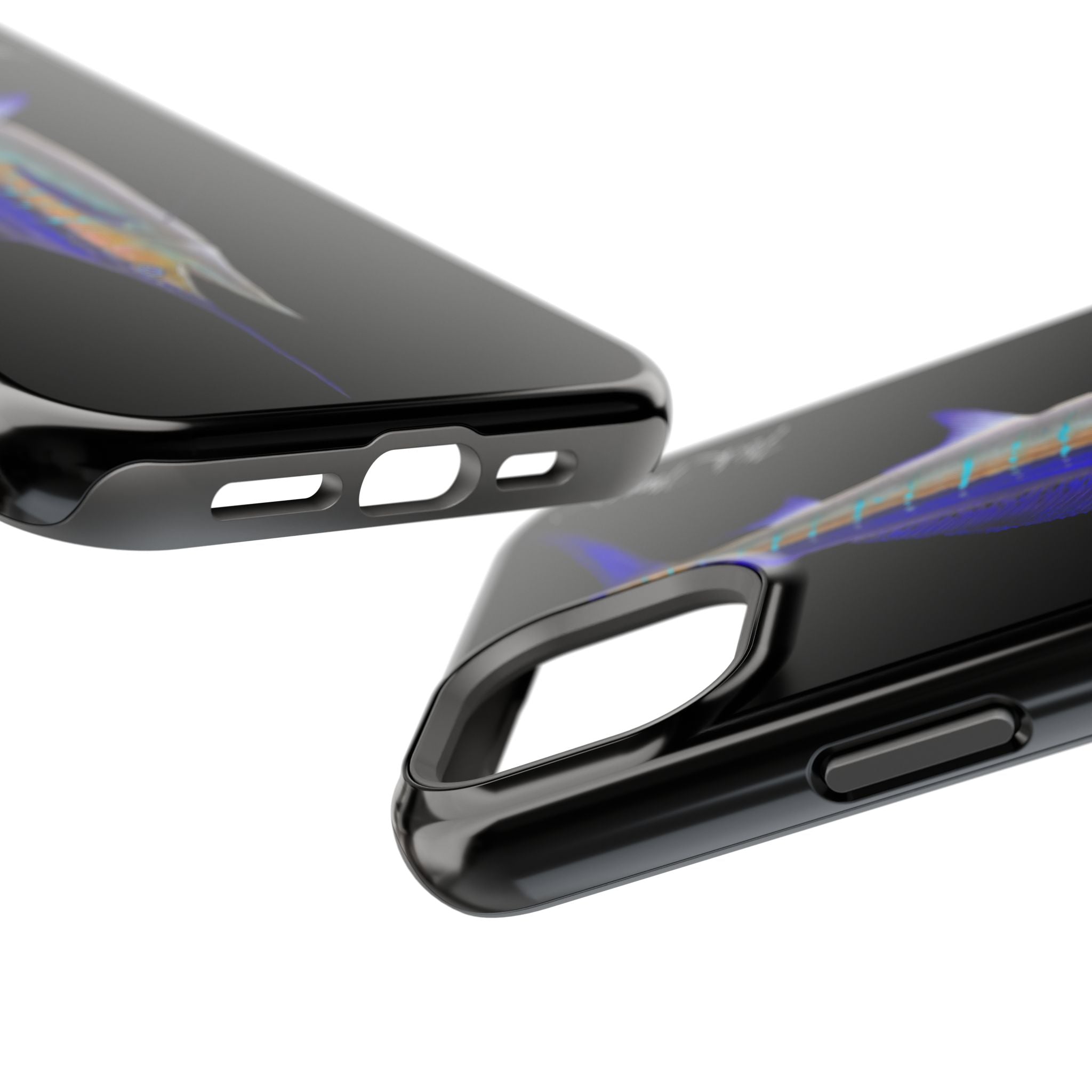 Striped Marlin MagSafe Black iPhone Case