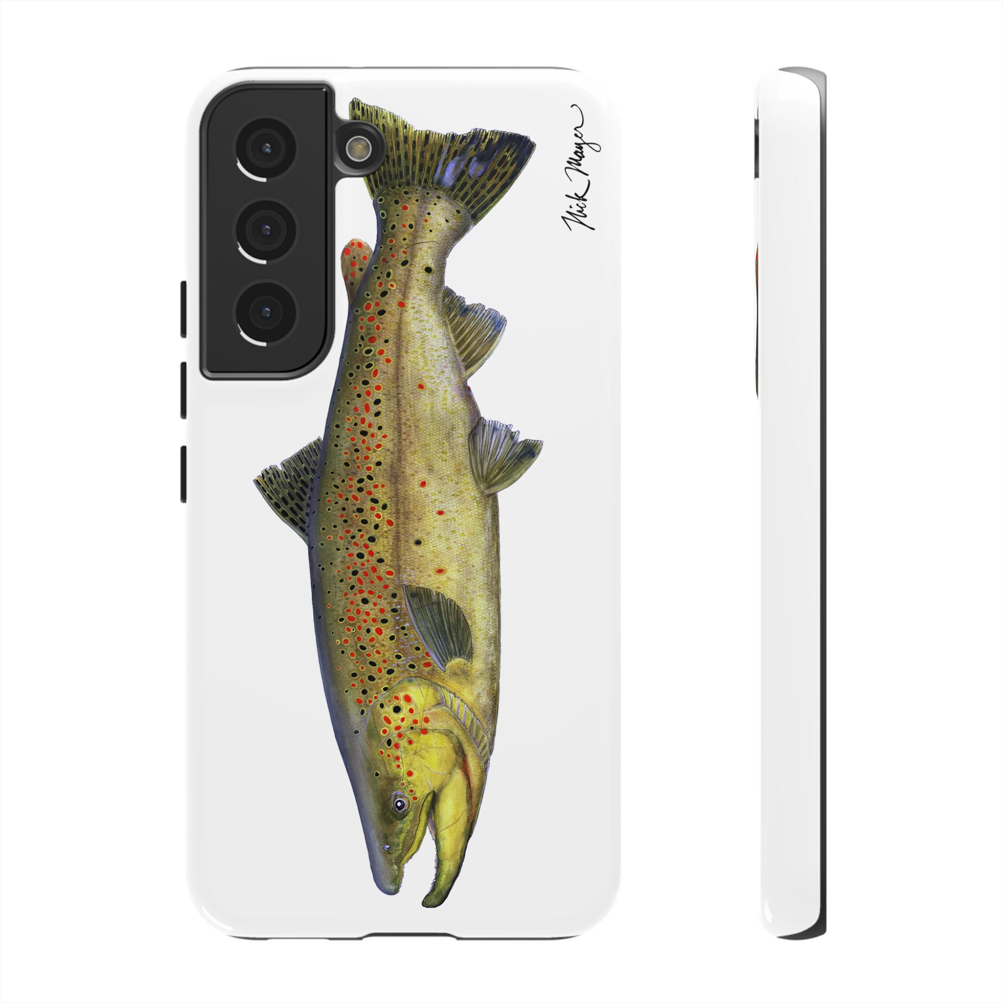 Brown Trout White Phone Case (Samsung)