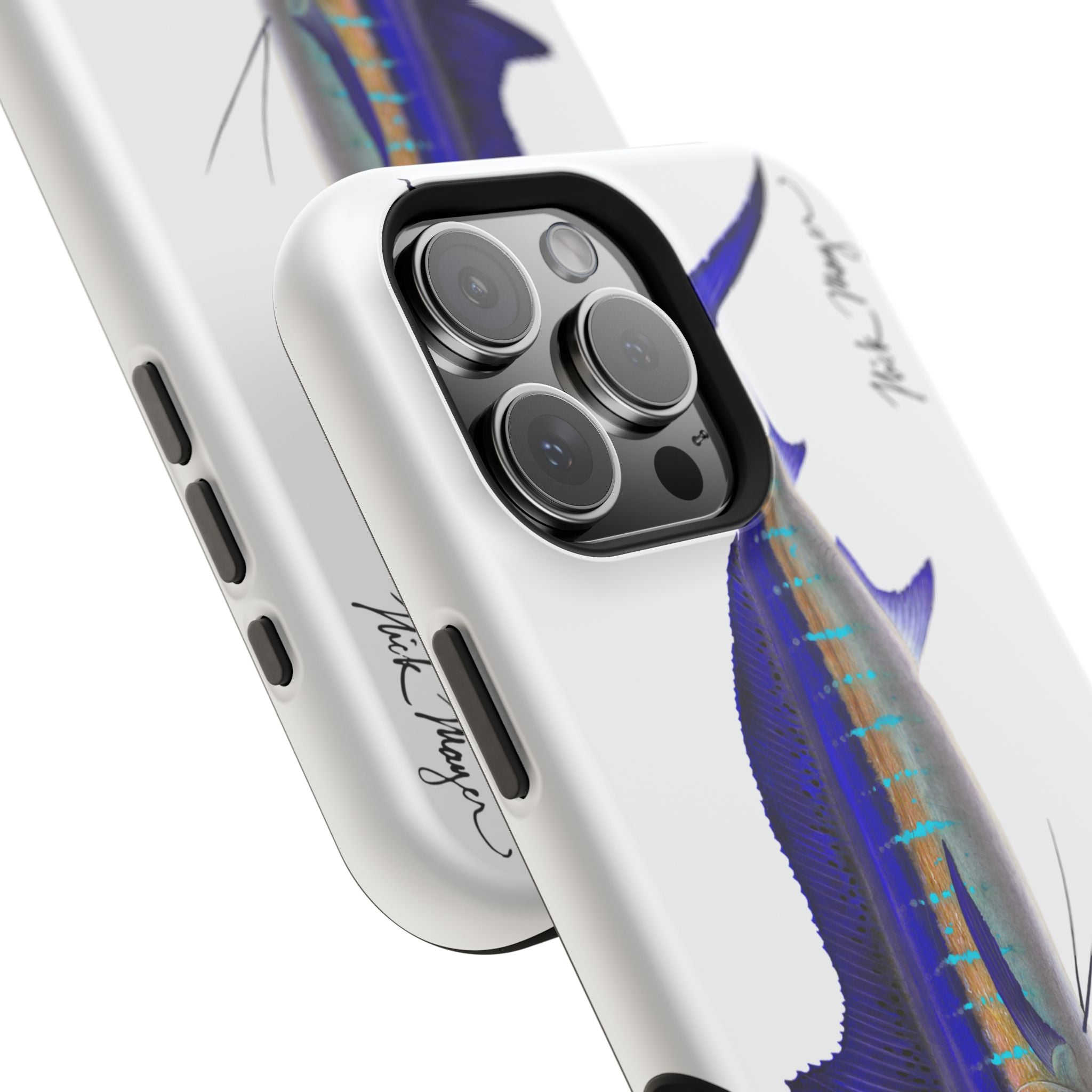 Striped Marlin MagSafe White iPhone Case