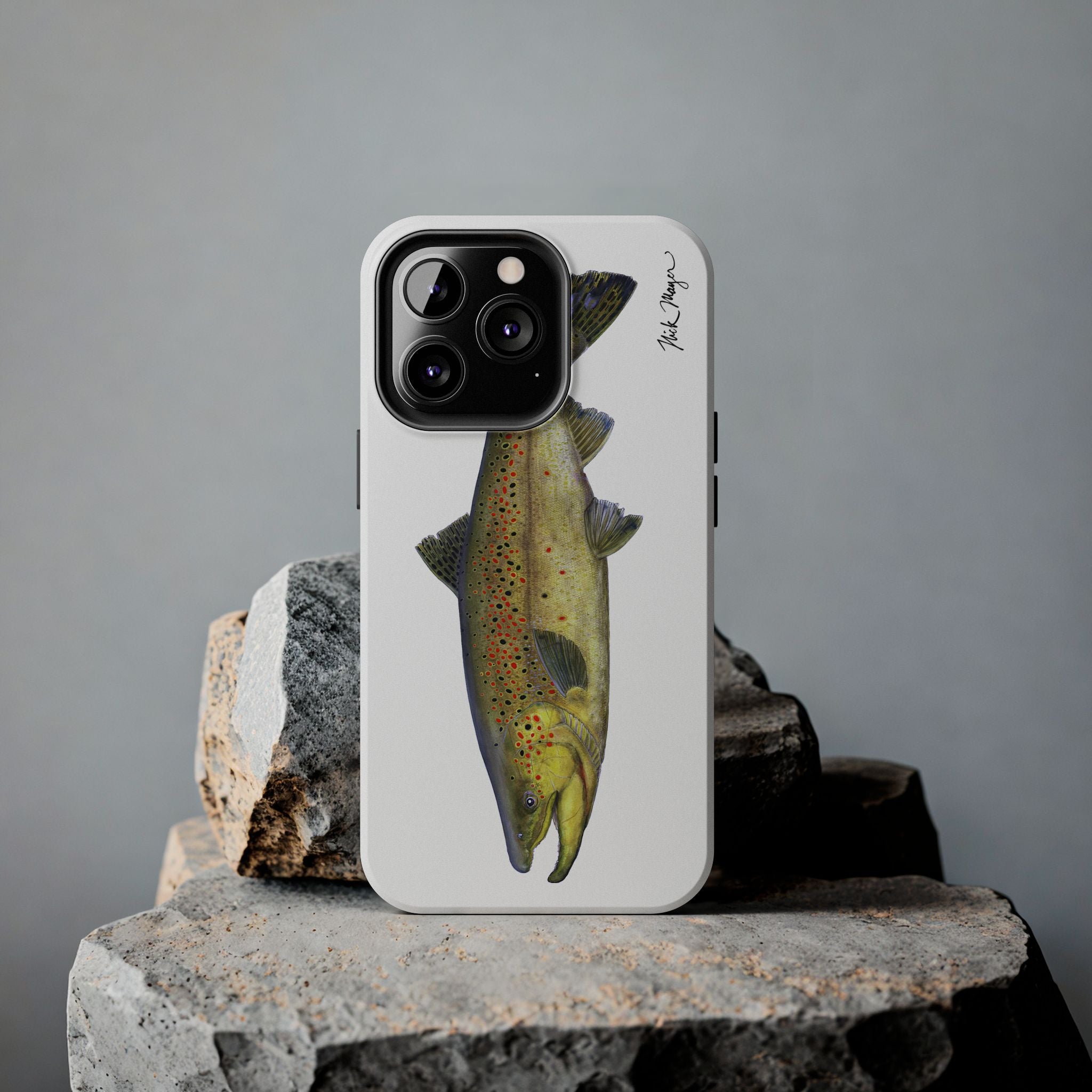 Brown Trout White Phone Case (iPhone)