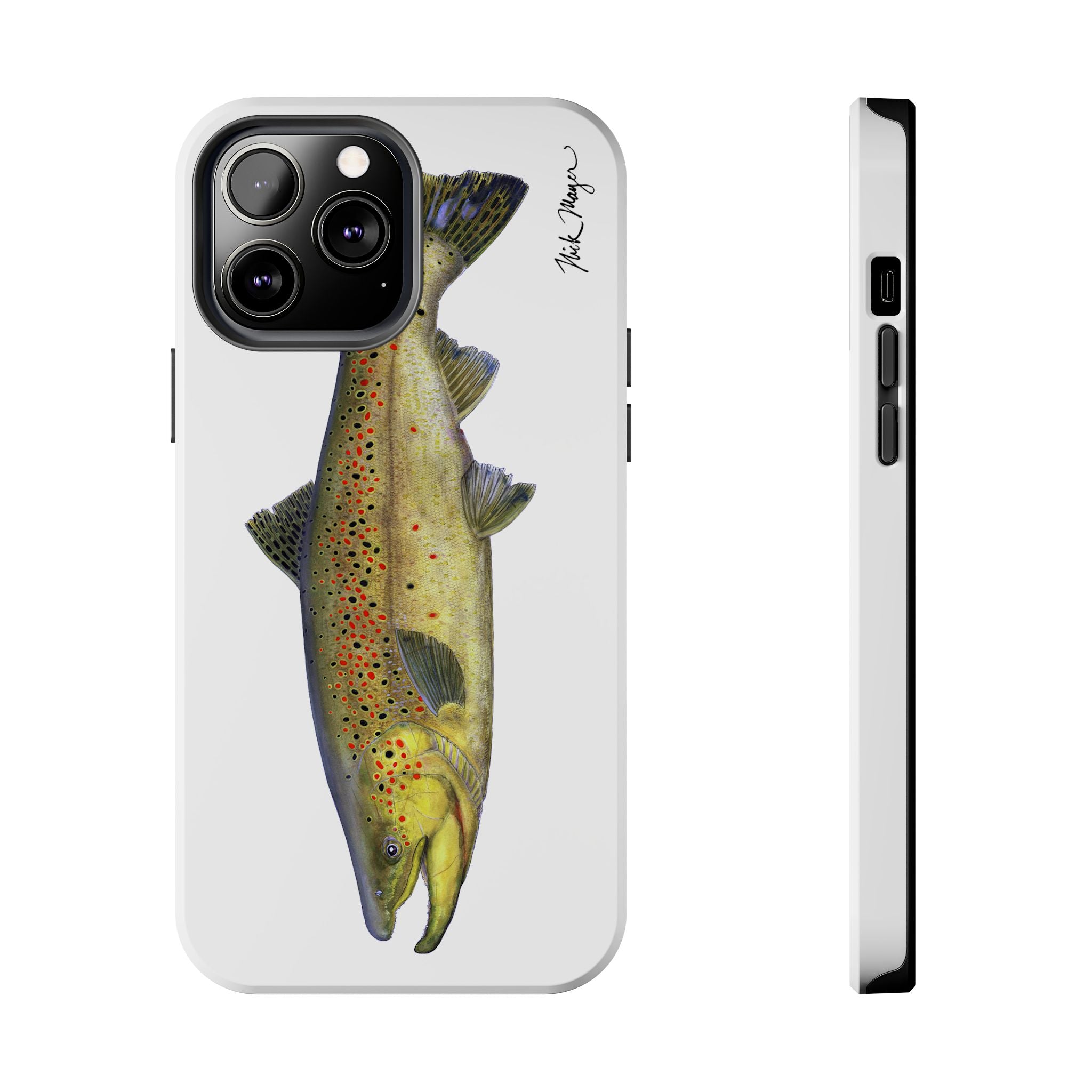 Brown Trout White Phone Case (iPhone)