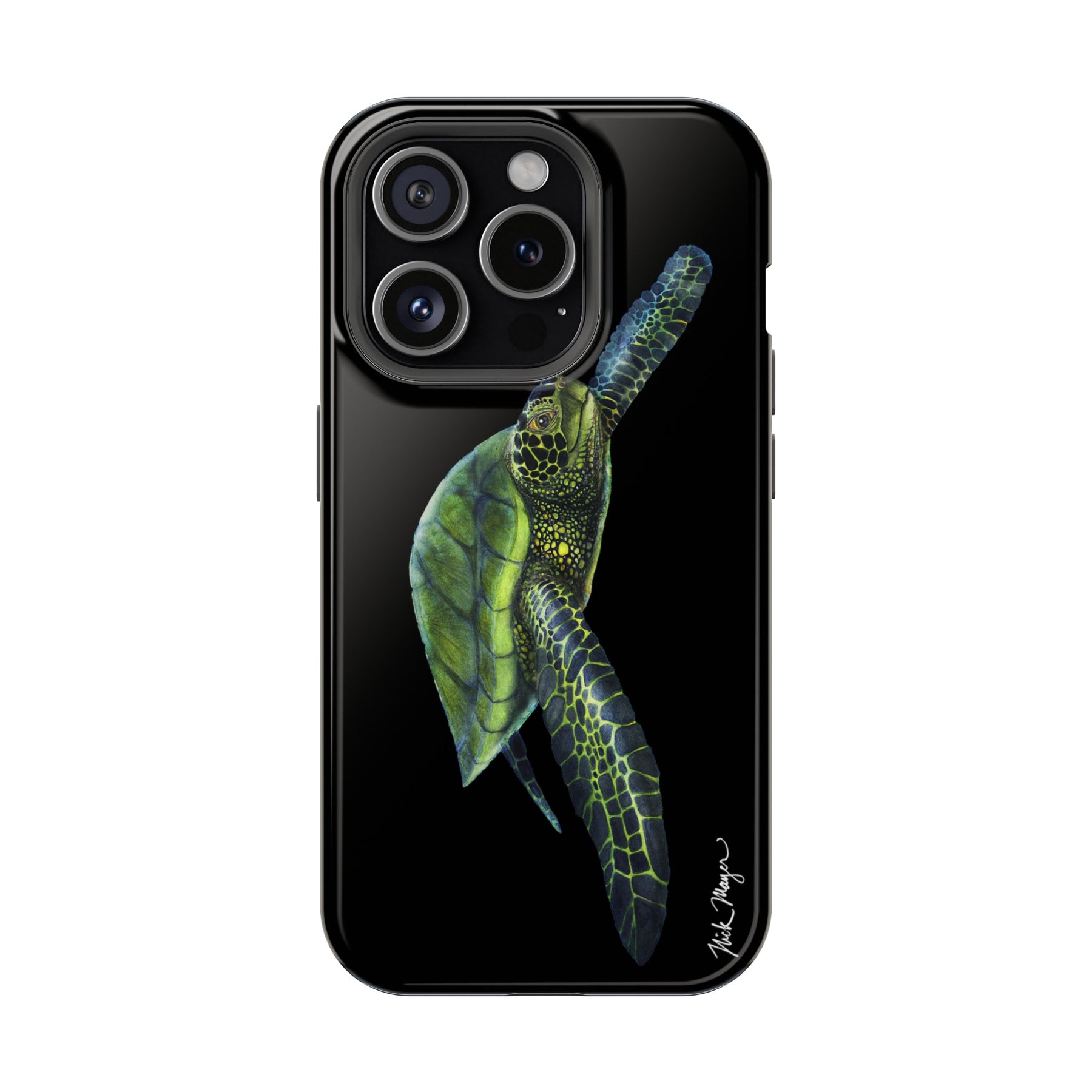 Green Sea Turtle MagSafe Black iPhone Case