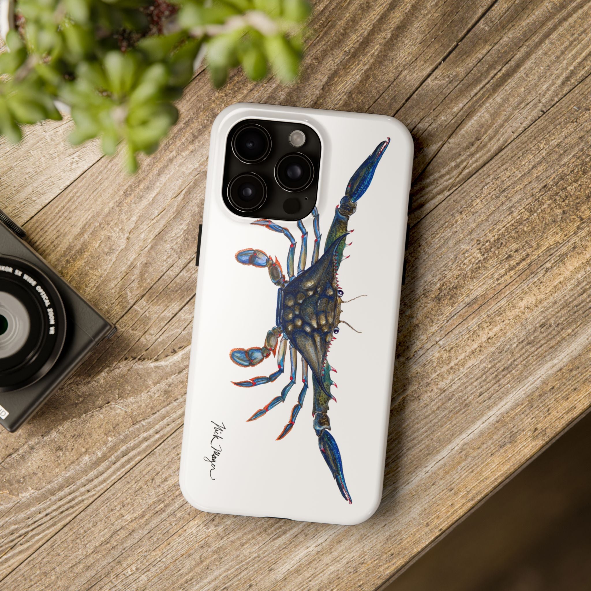 Blue Crab White Phone Case (iPhone)