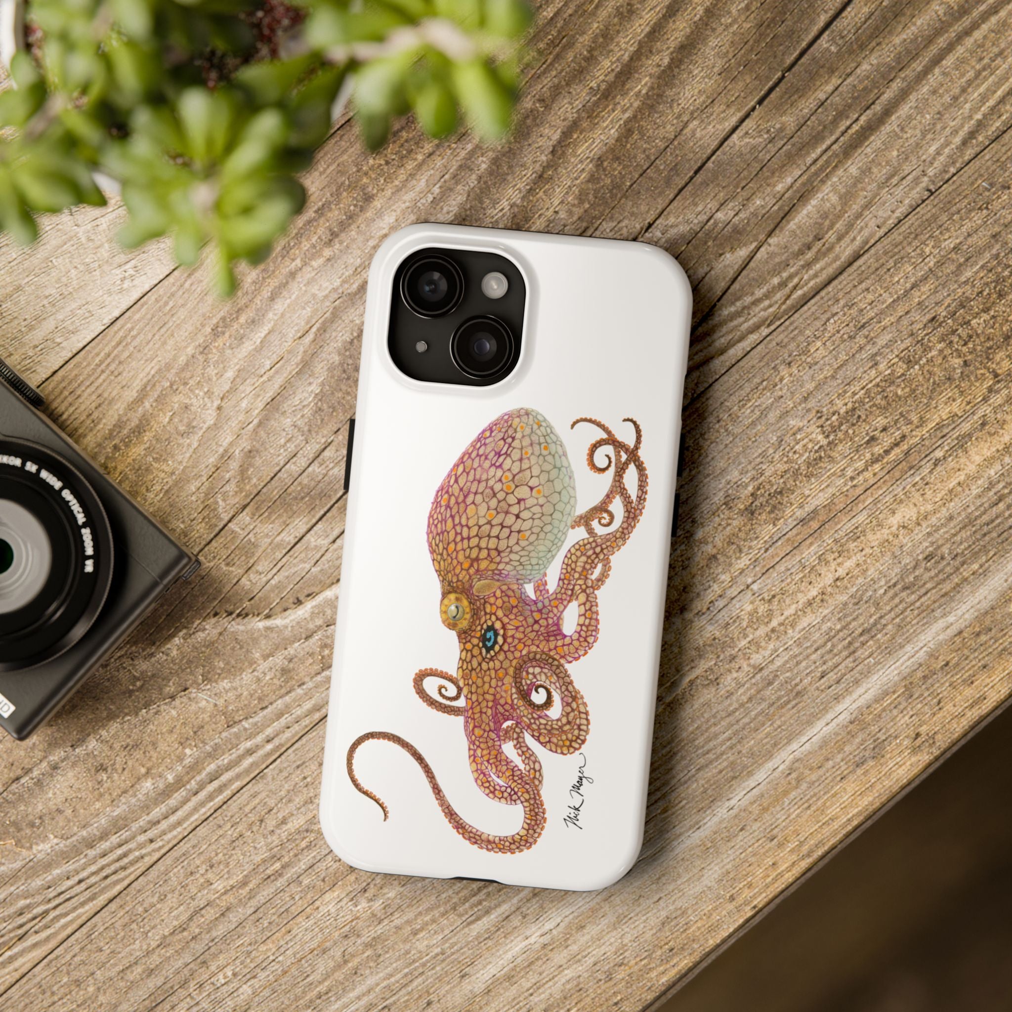 Two Spot Octopus White Phone Case (iPhone)