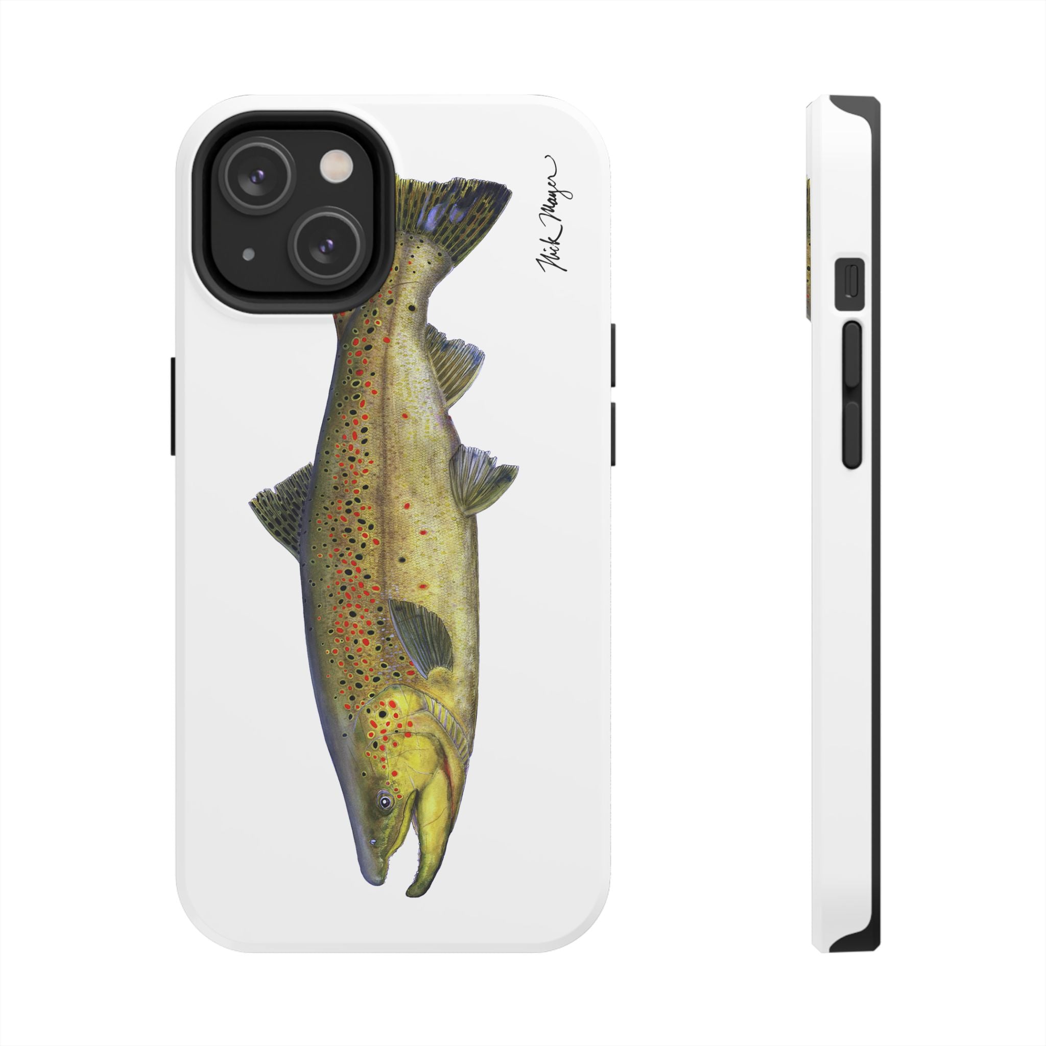 Brown Trout White Phone Case (iPhone)