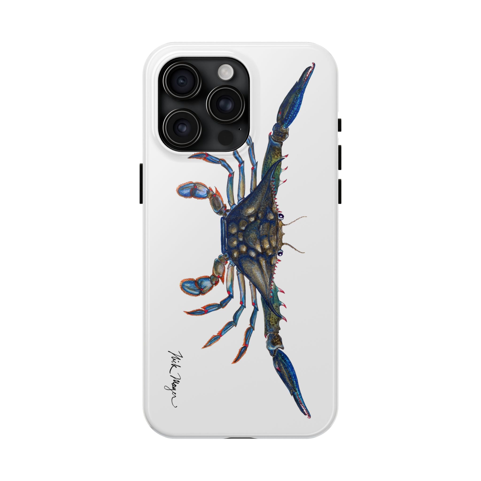 Blue Crab White Phone Case (iPhone)