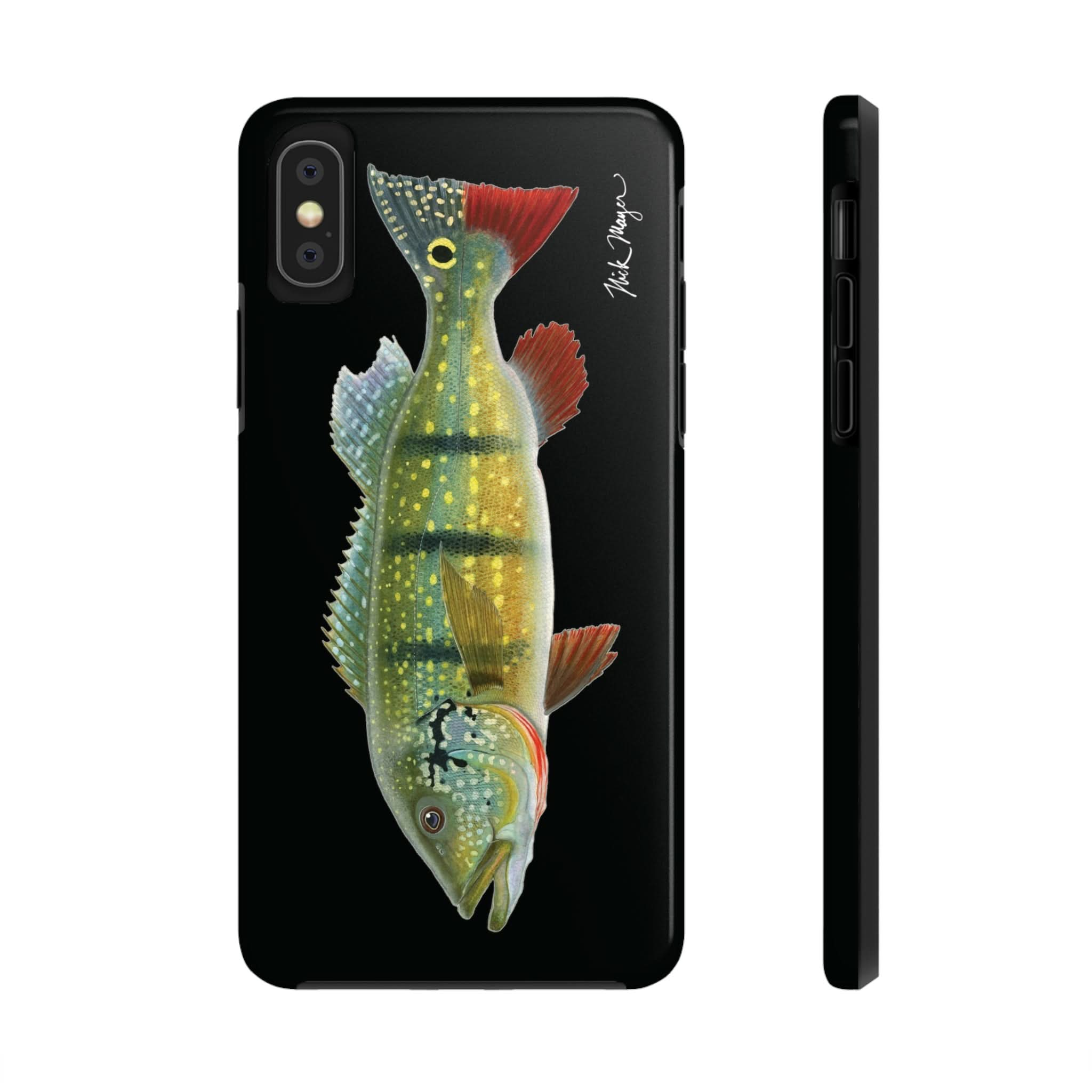 Peacock Bass Black iPhone Case