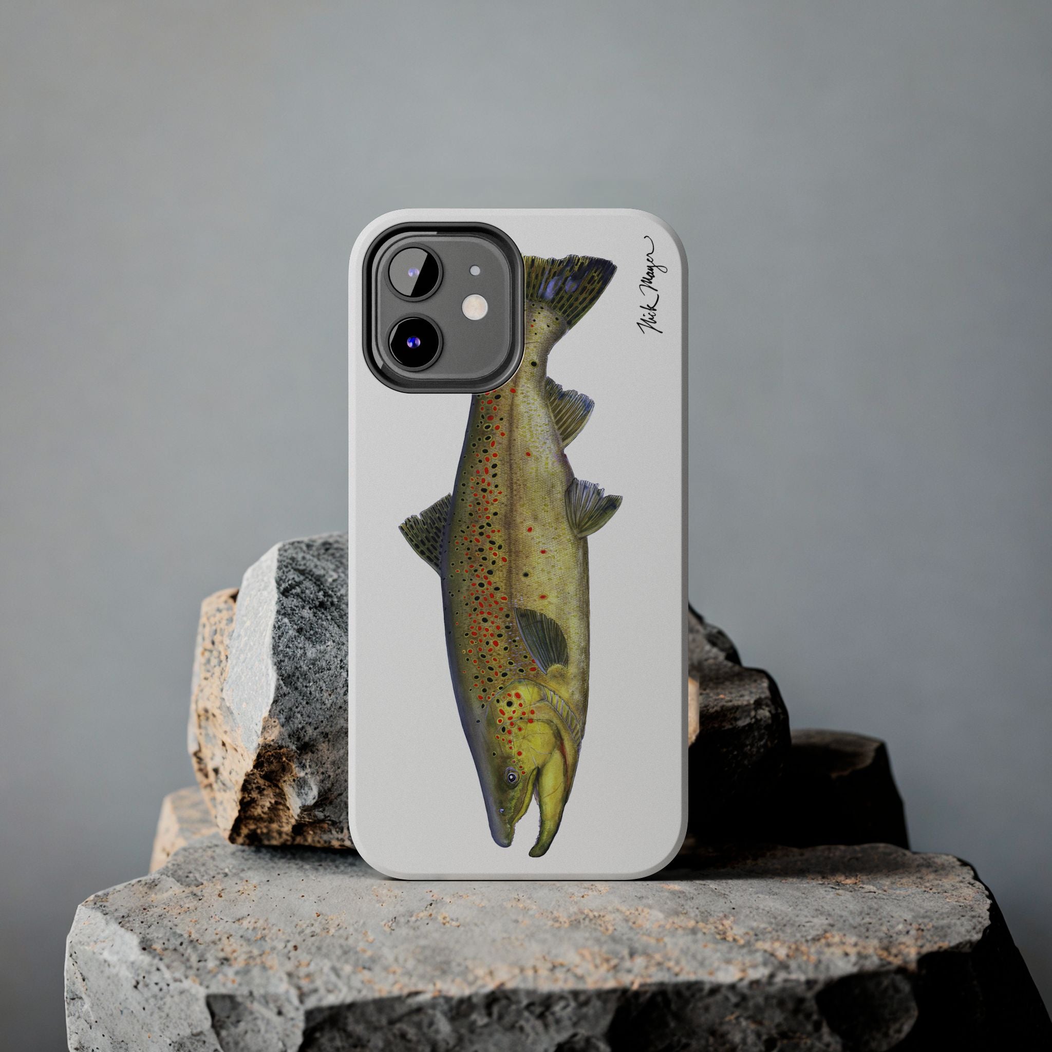 Brown Trout White Phone Case (iPhone)