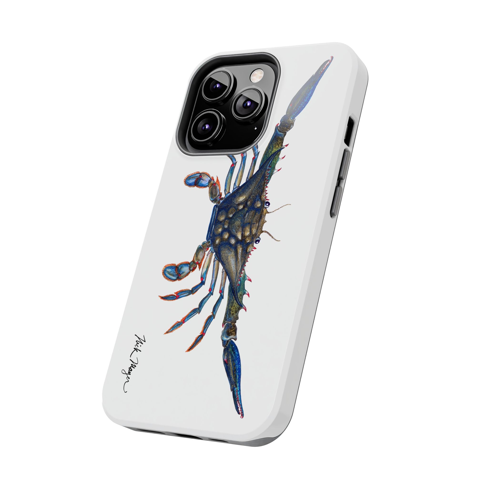 Blue Crab White Phone Case (iPhone)