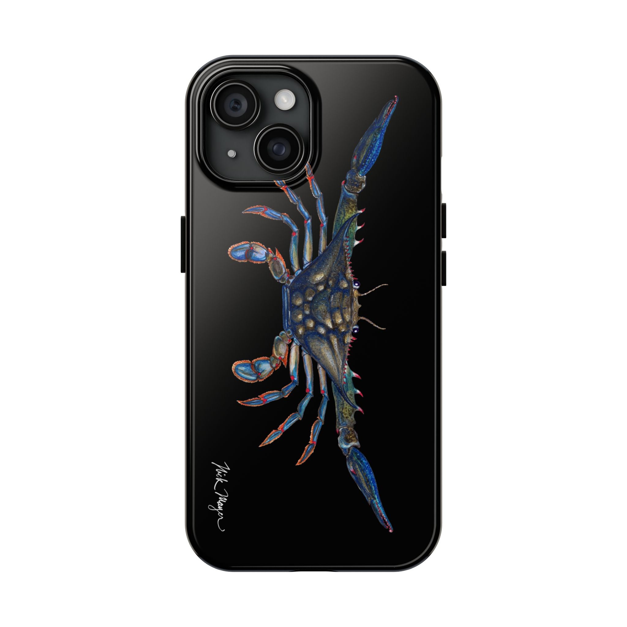 Blue Crab Black Phone Case (iPhone)