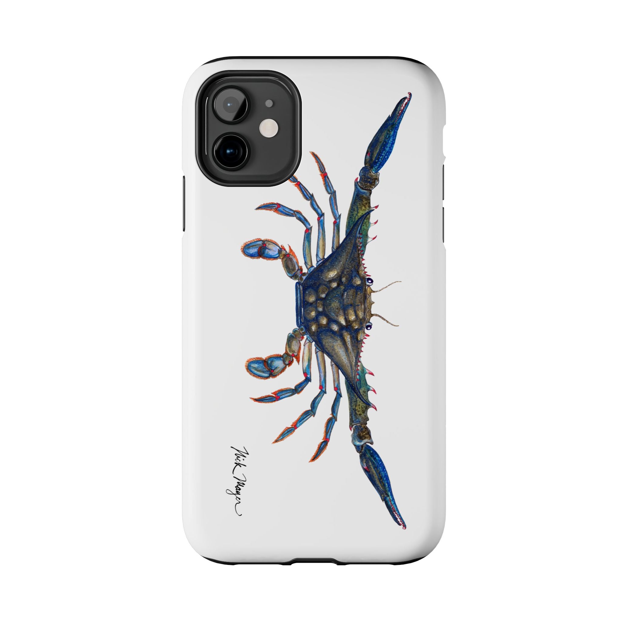 Blue Crab White Phone Case (iPhone)