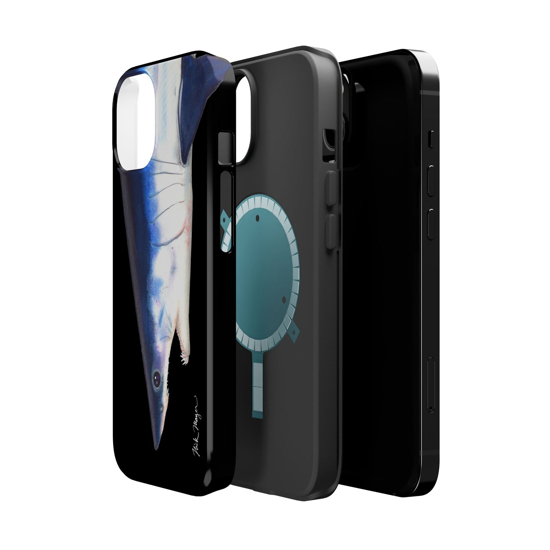 Mako Shark Face MagSafe Black iPhone Case