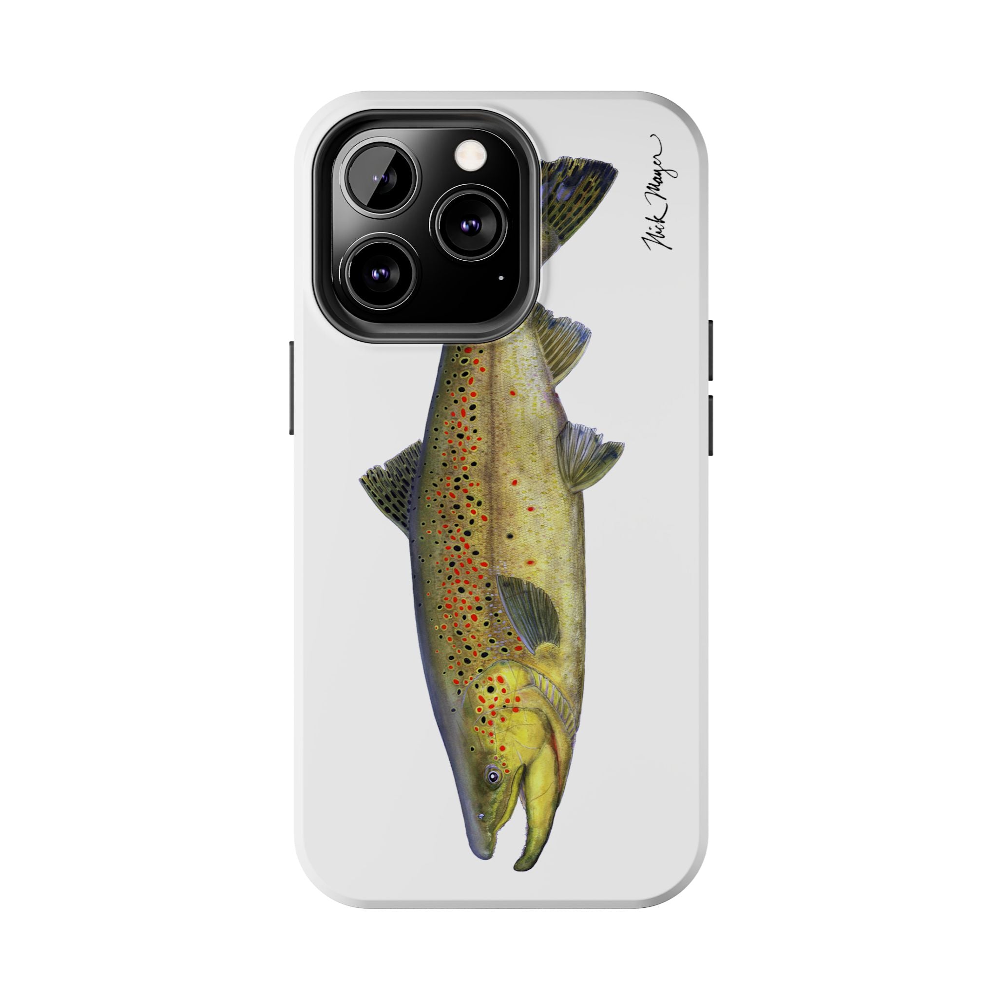 Brown Trout White Phone Case (iPhone)