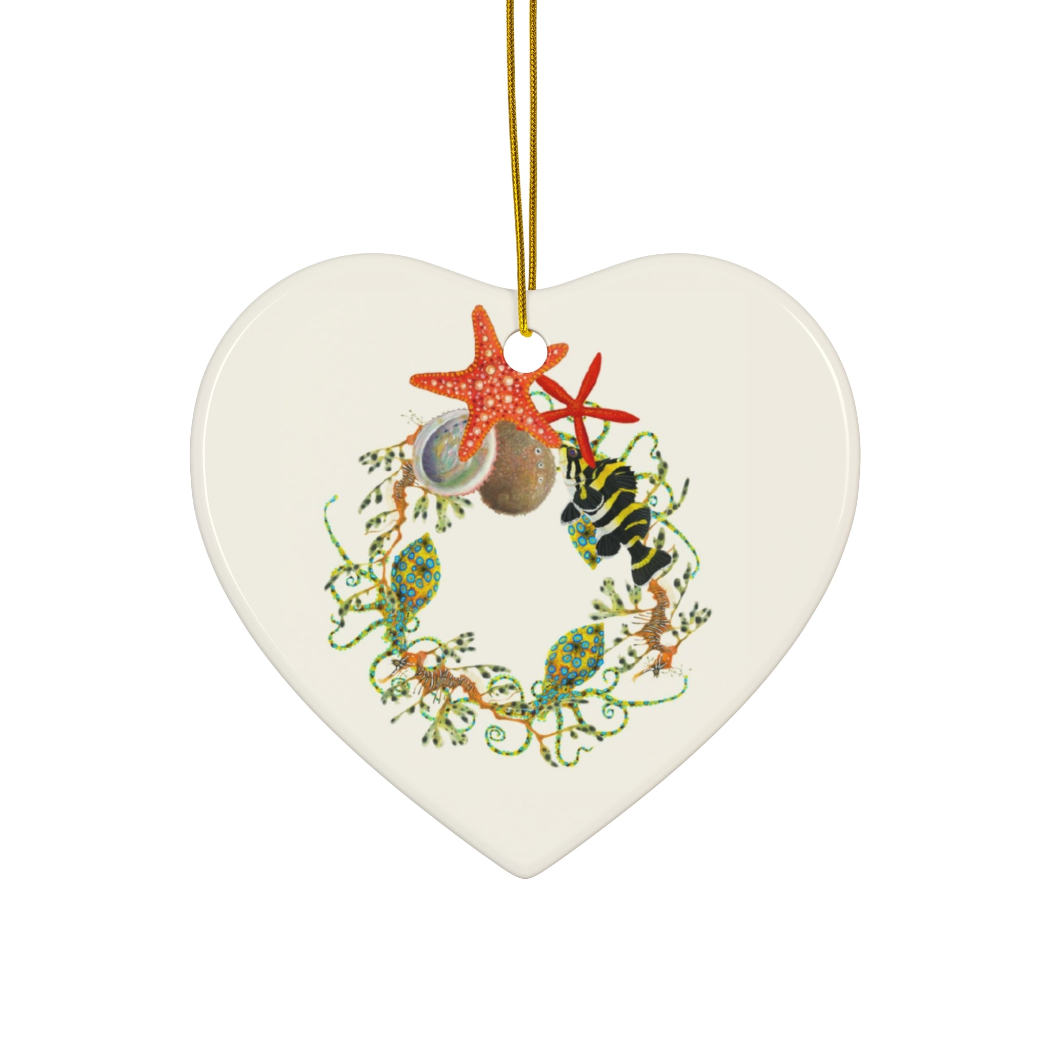 Nautical Wreath Ceramic Ornament