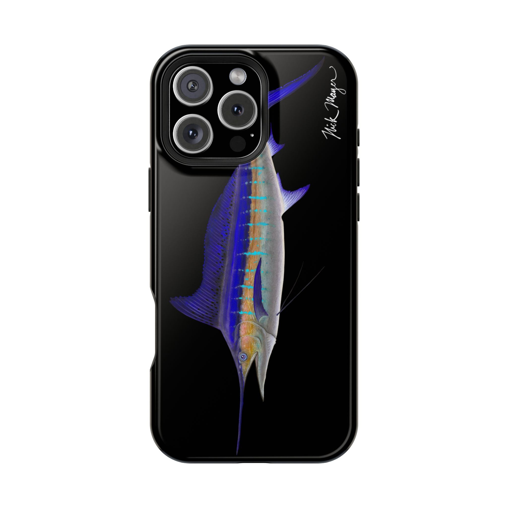 Striped Marlin MagSafe Black iPhone Case