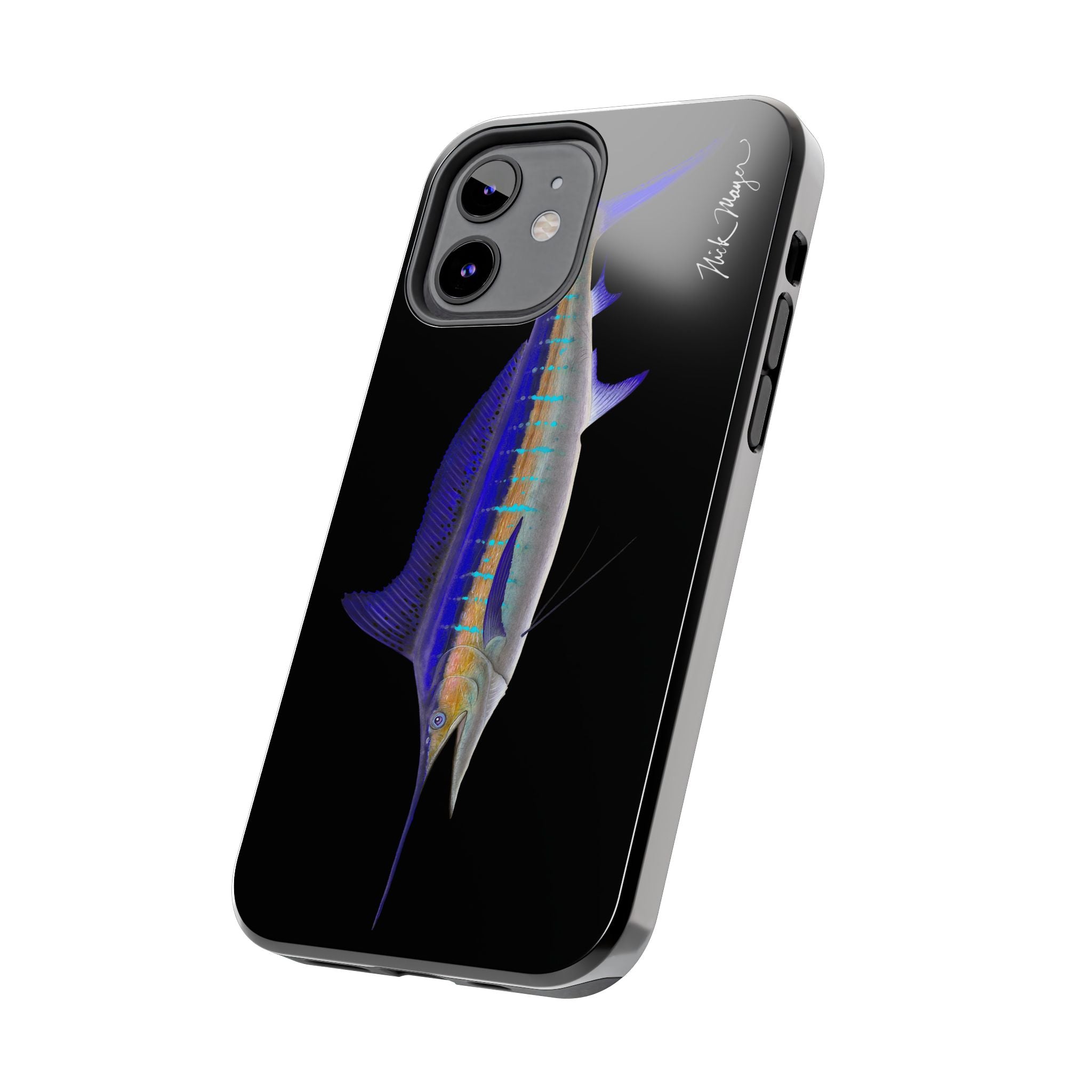 Striped Marlin Black Phone Case (iPhone)