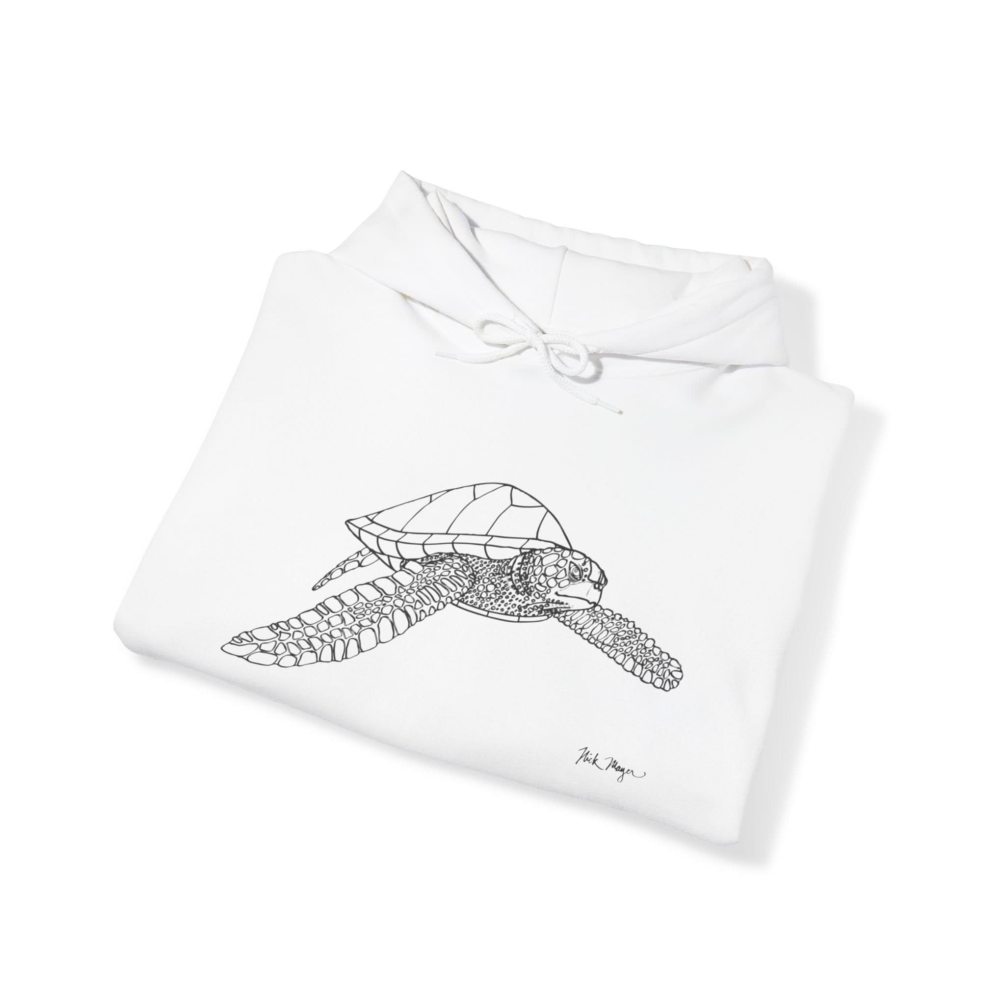 Sea Turtle Drawing Warm Hoodie