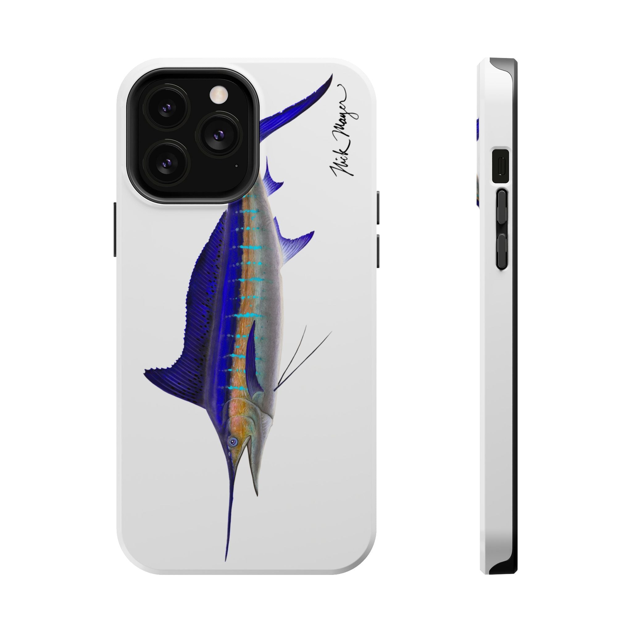 Striped Marlin MagSafe White iPhone Case