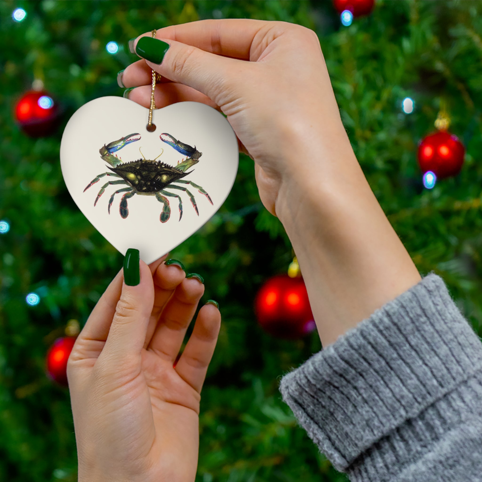 Blue Crab Ceramic Ornament