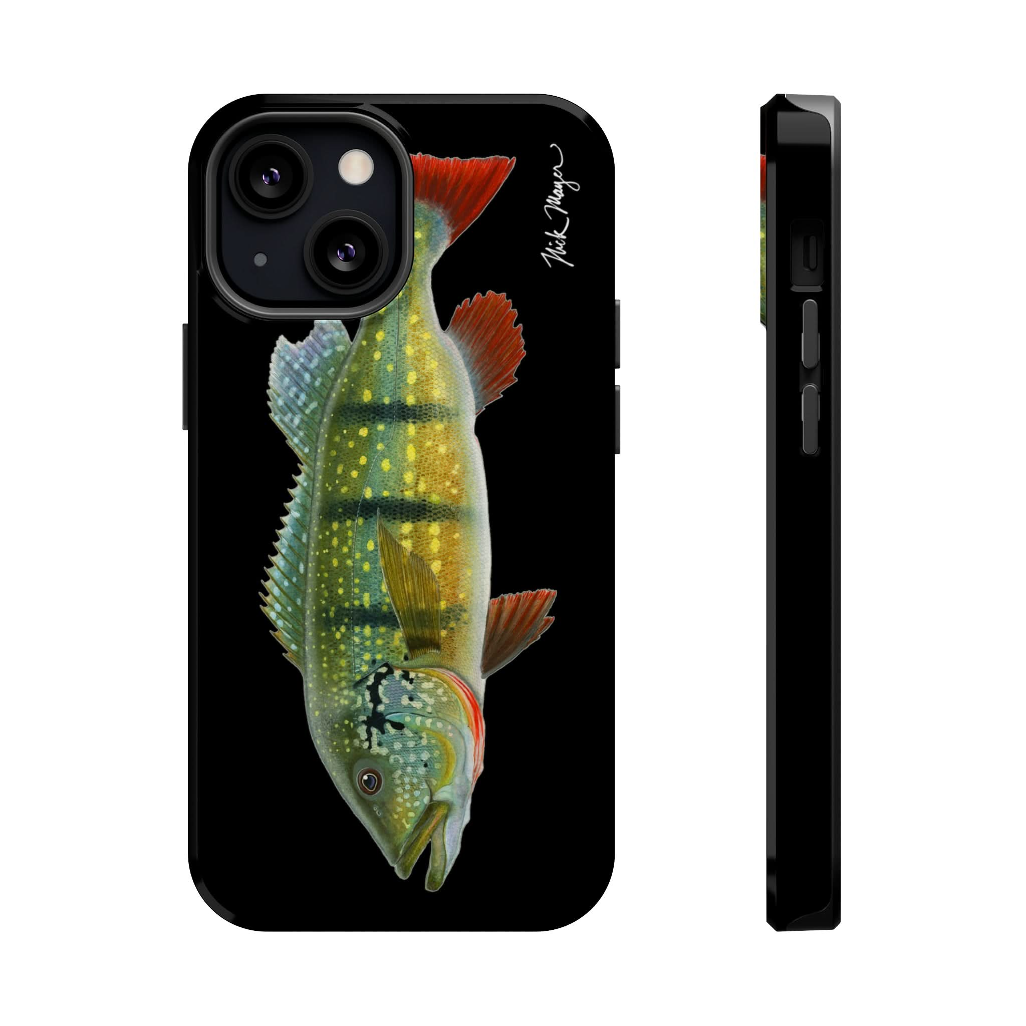 Peacock Bass MagSafe Black iPhone Case