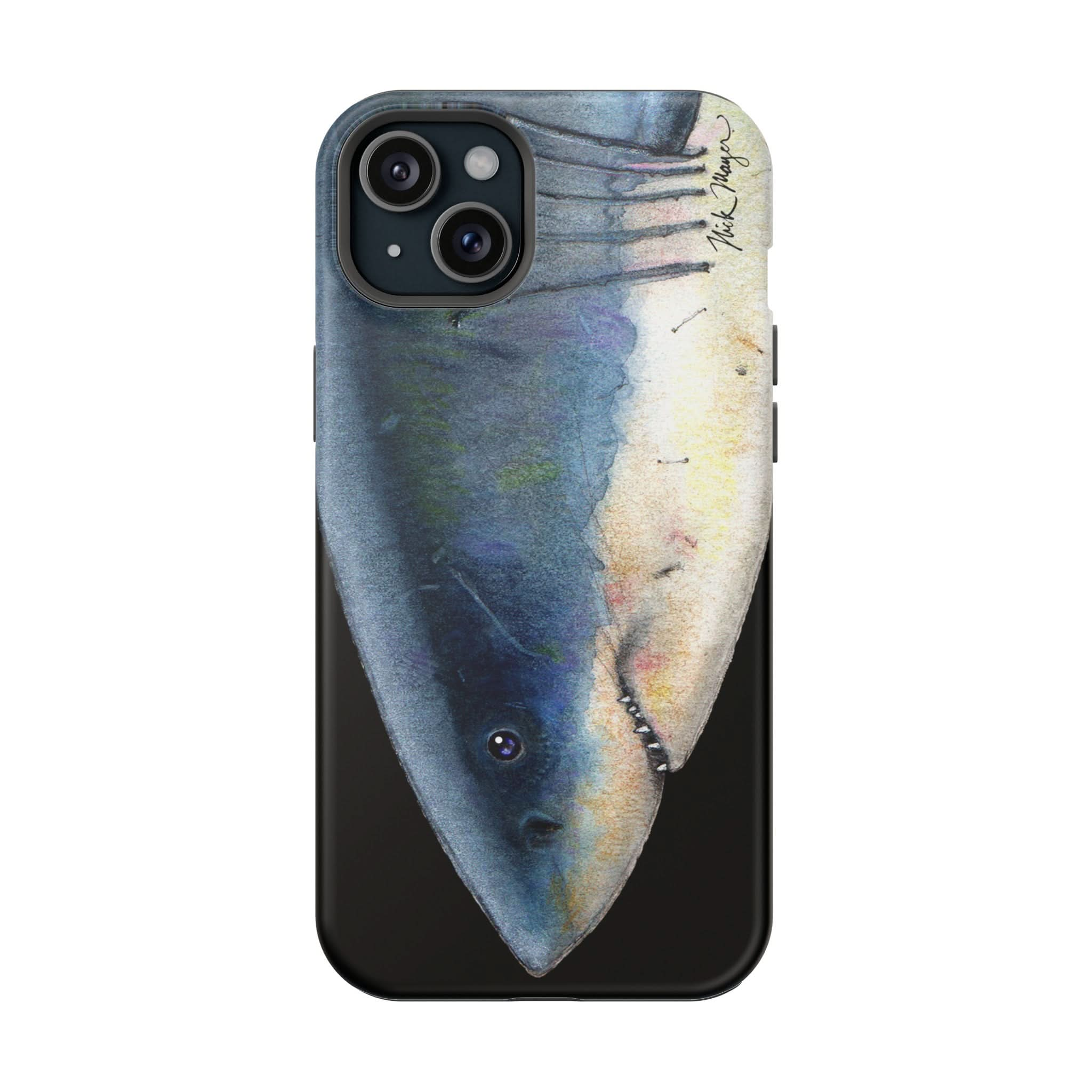 Great White Shark Face MagSafe Black iPhone Case