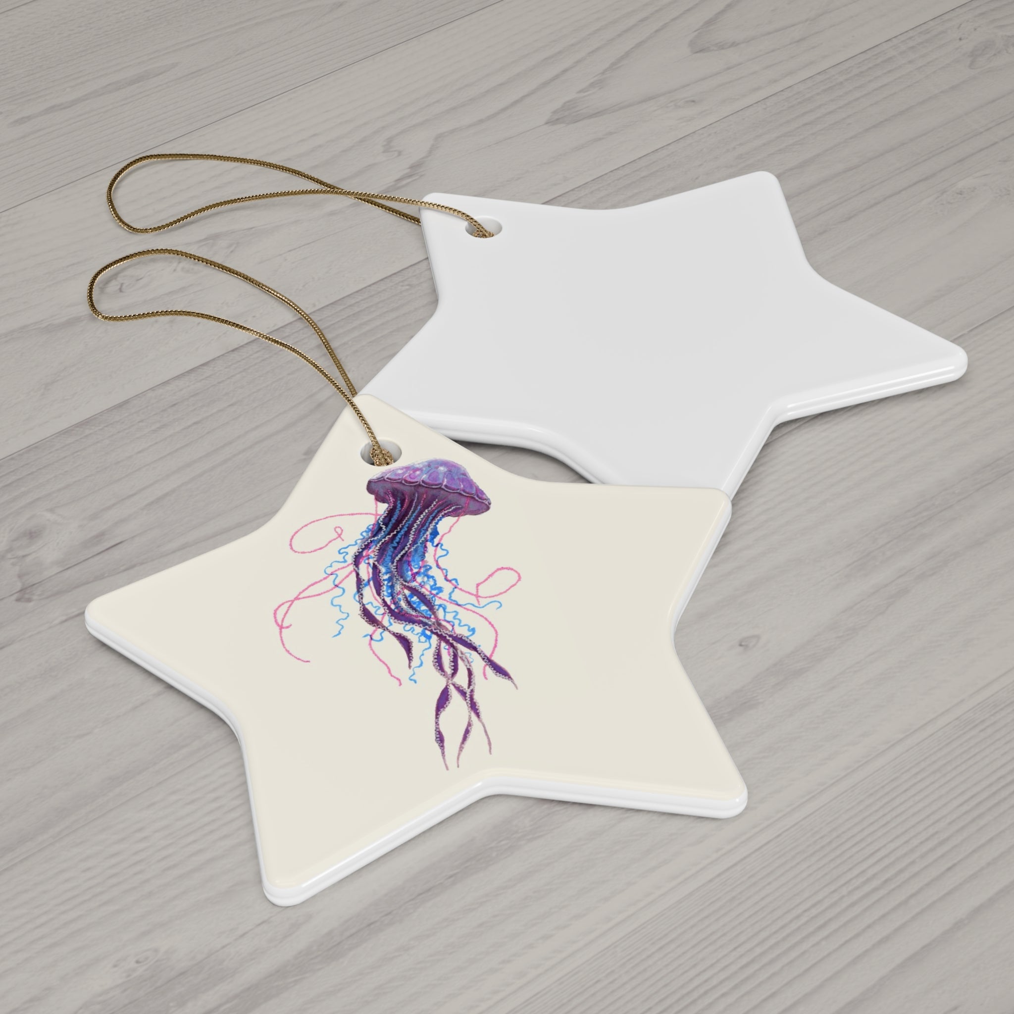 Purple Jellyfish 2 Ceramic Ornament