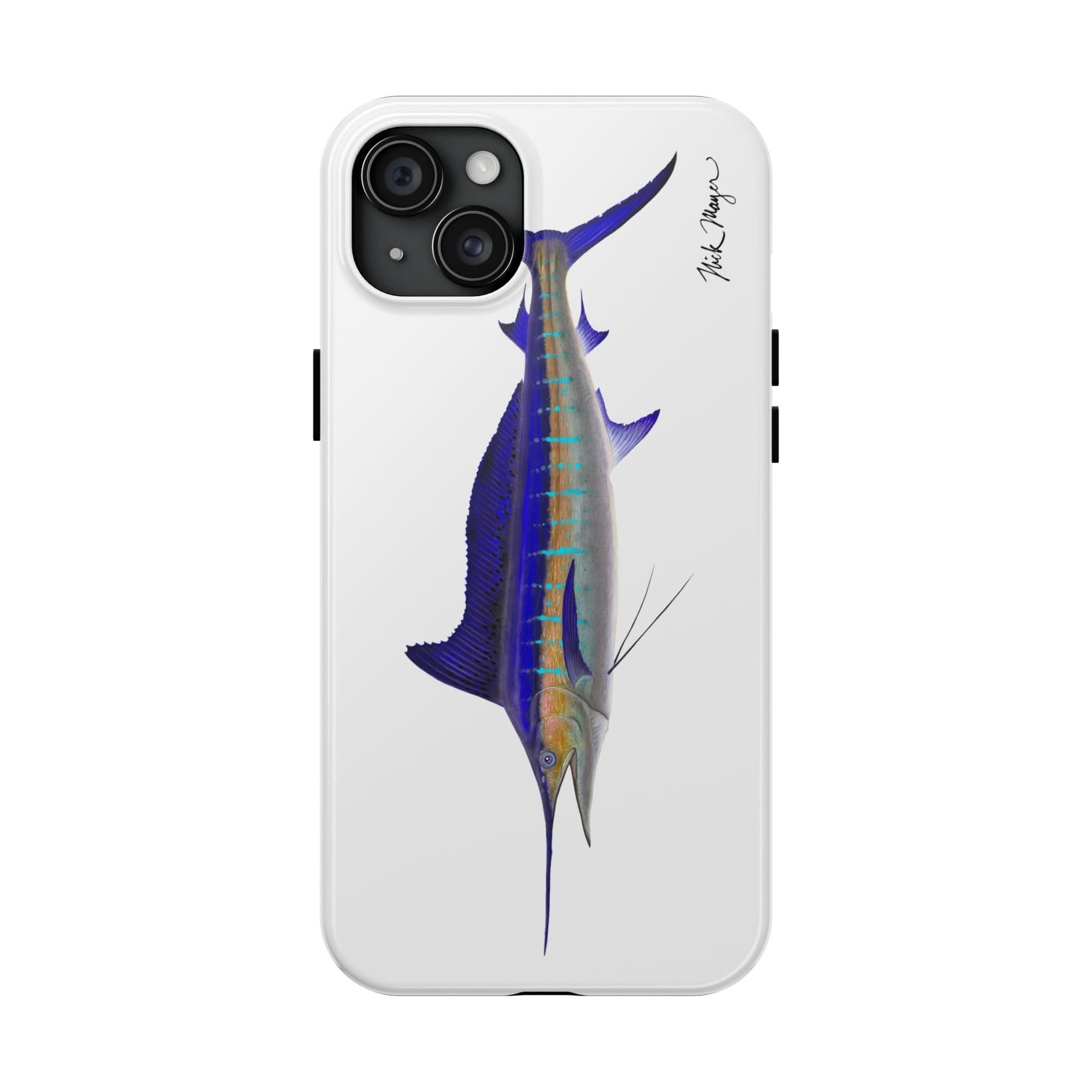 Striped Marlin White Phone Case (iPhone)