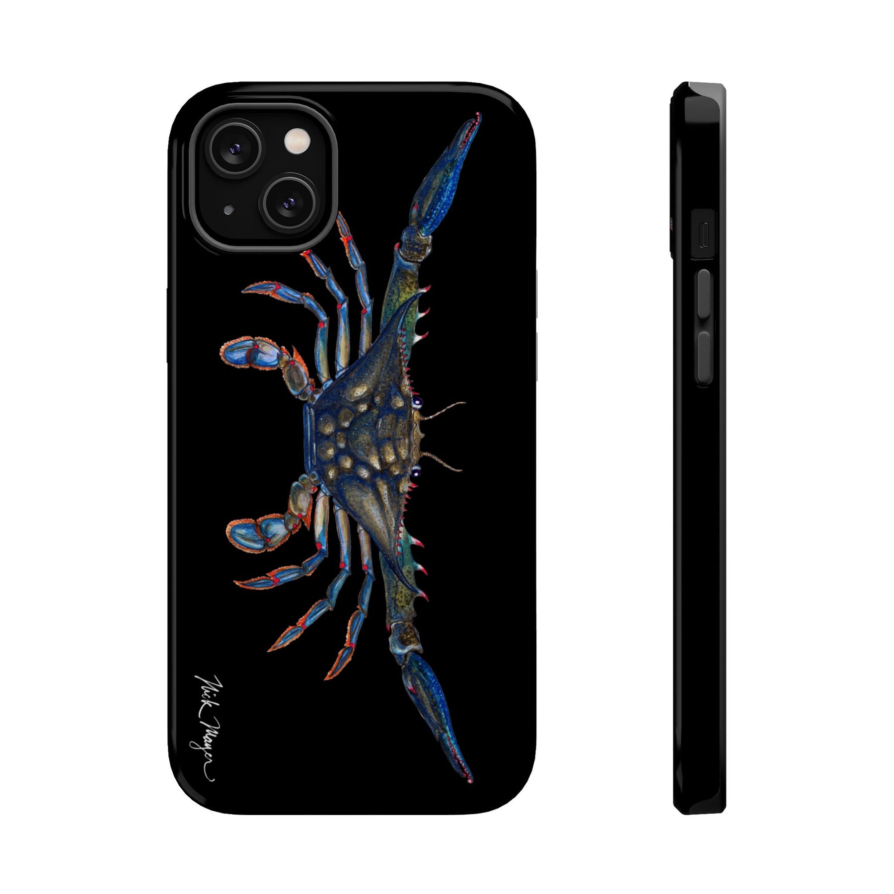 Blue Crab MagSafe Black iPhone Case