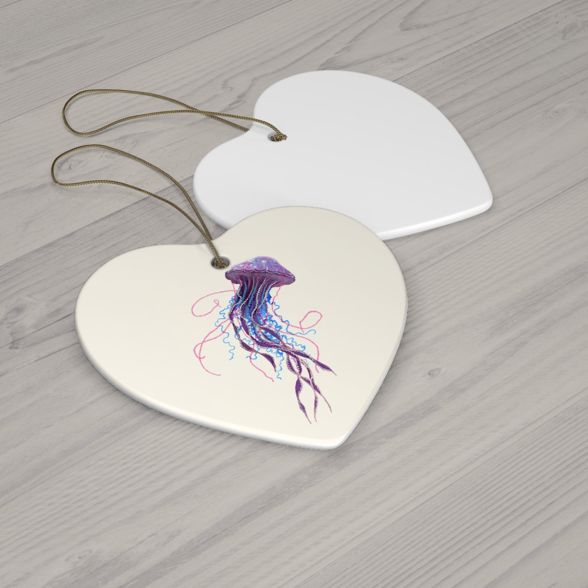 Purple Jellyfish 2 Ceramic Ornament