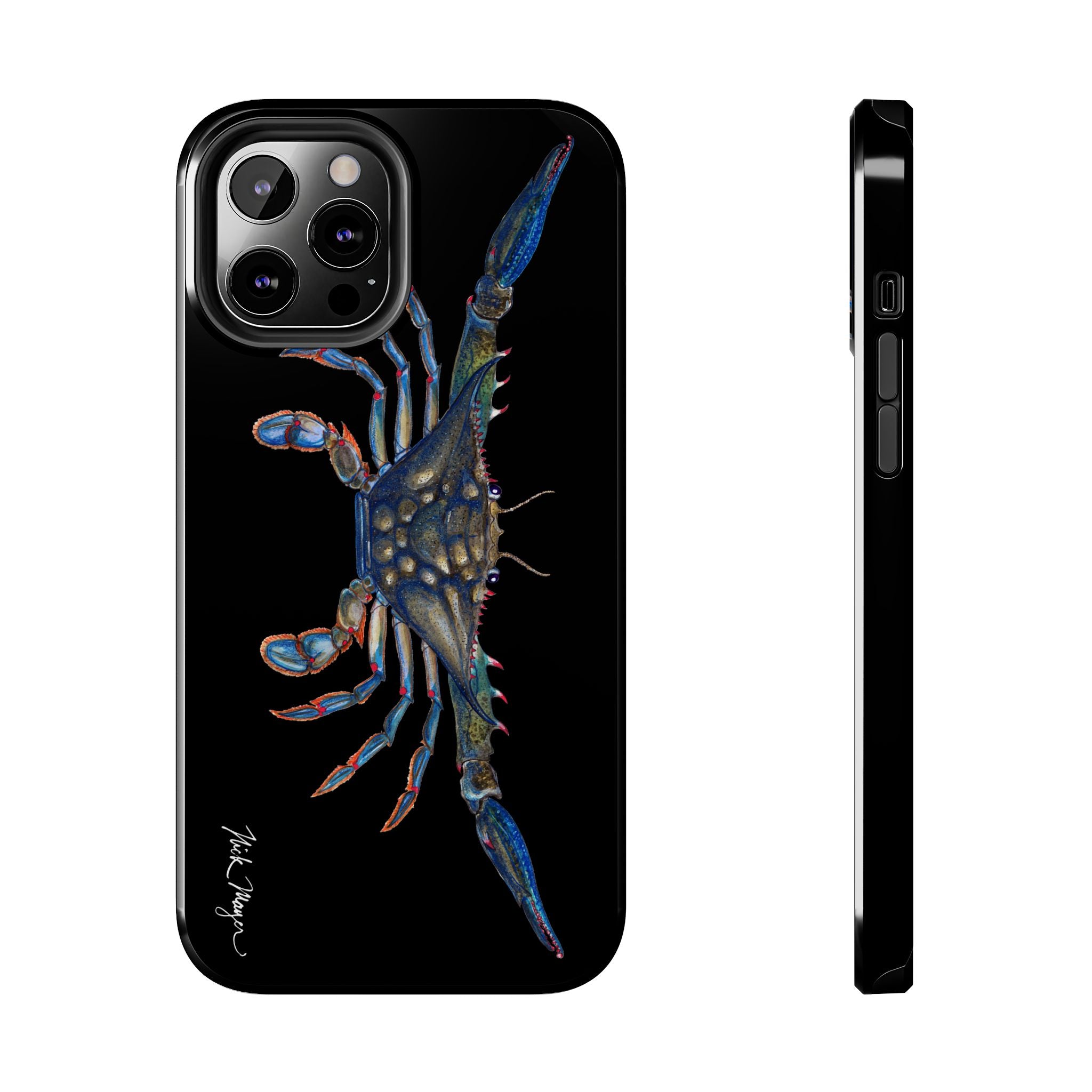 Blue Crab Black Phone Case (iPhone)