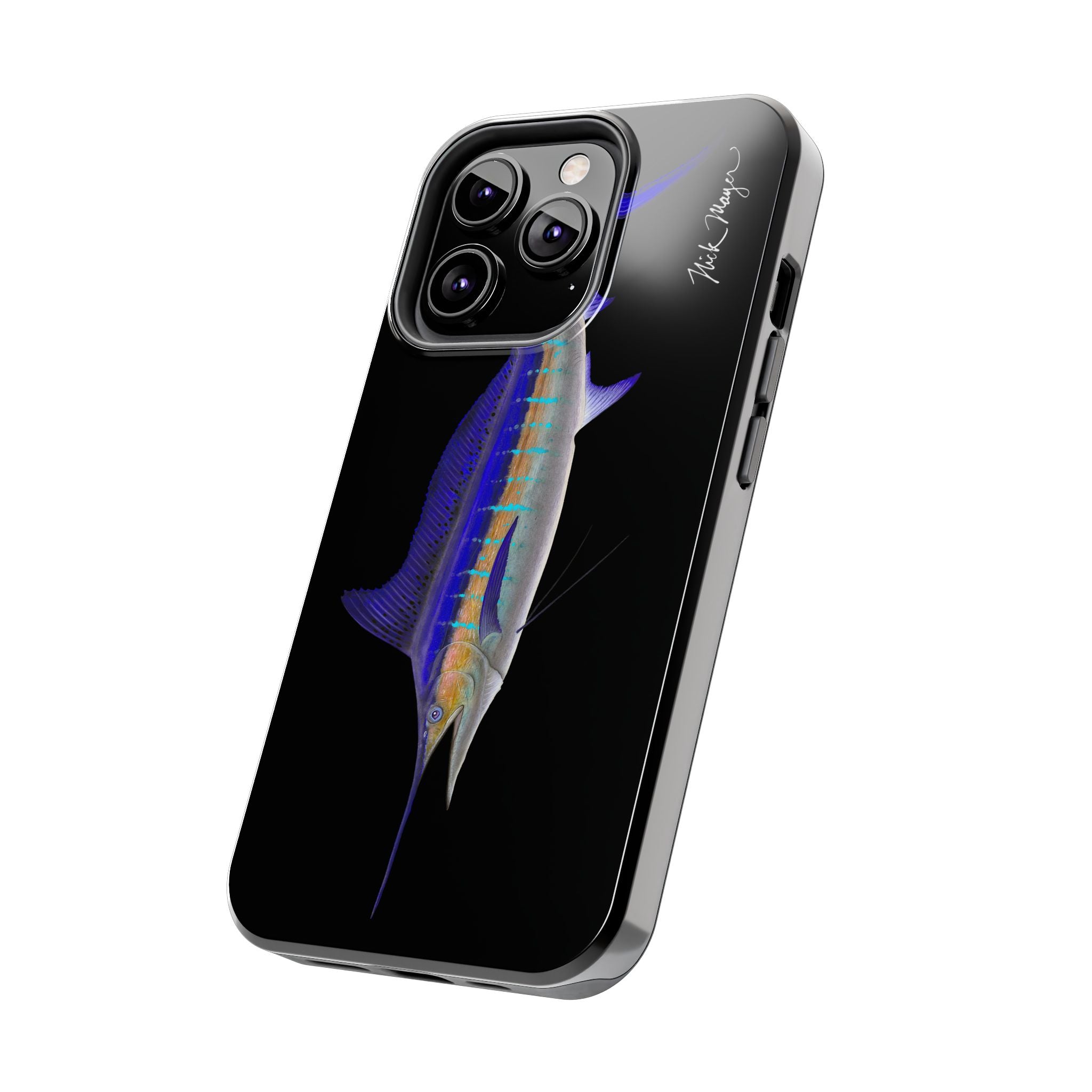 Striped Marlin Black Phone Case (iPhone)