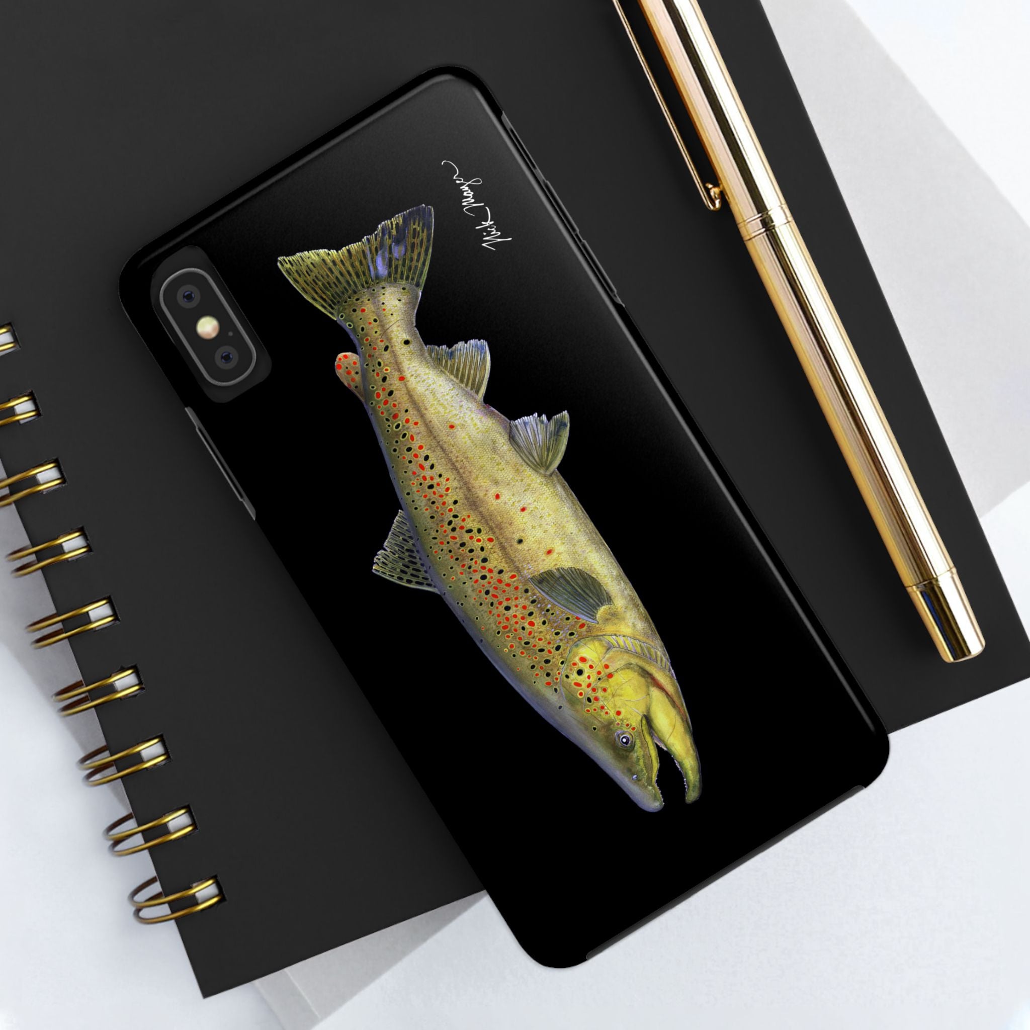 Brown Trout Black Phone Case (iPhone)