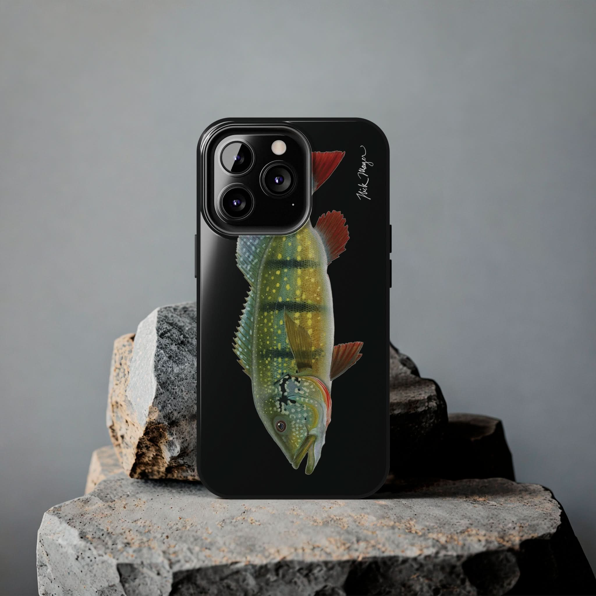 Peacock Bass Black iPhone Case