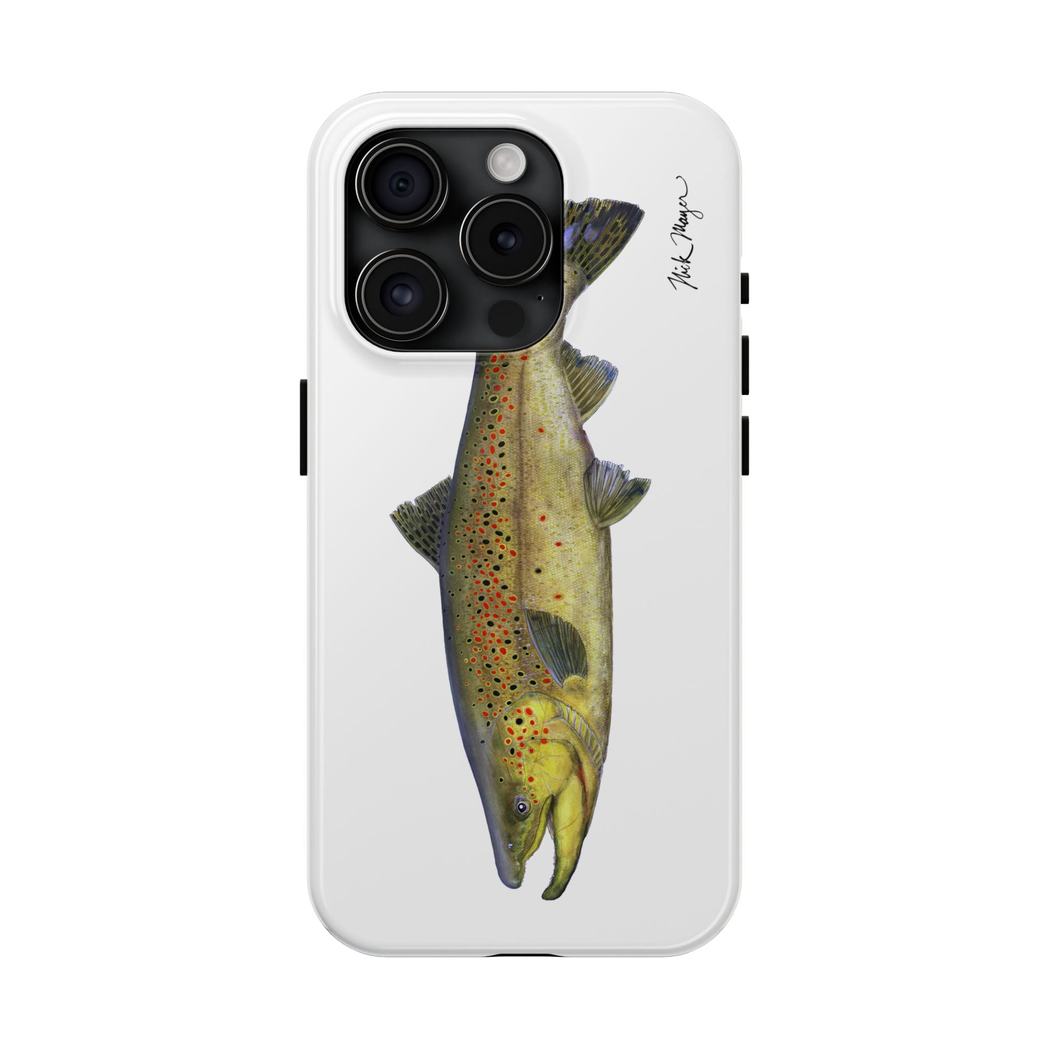 Brown Trout White Phone Case (iPhone)