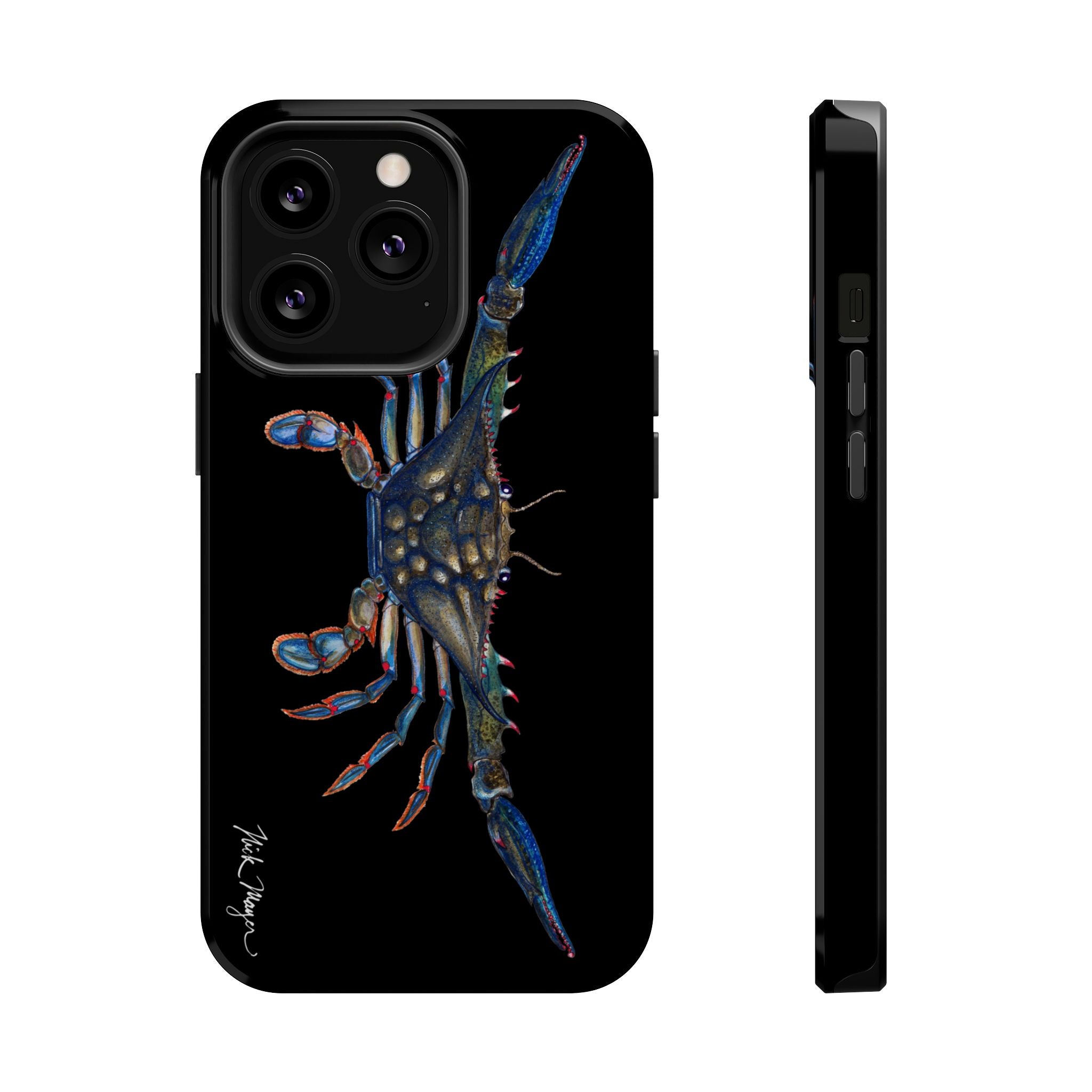 Blue Crab MagSafe Black iPhone Case