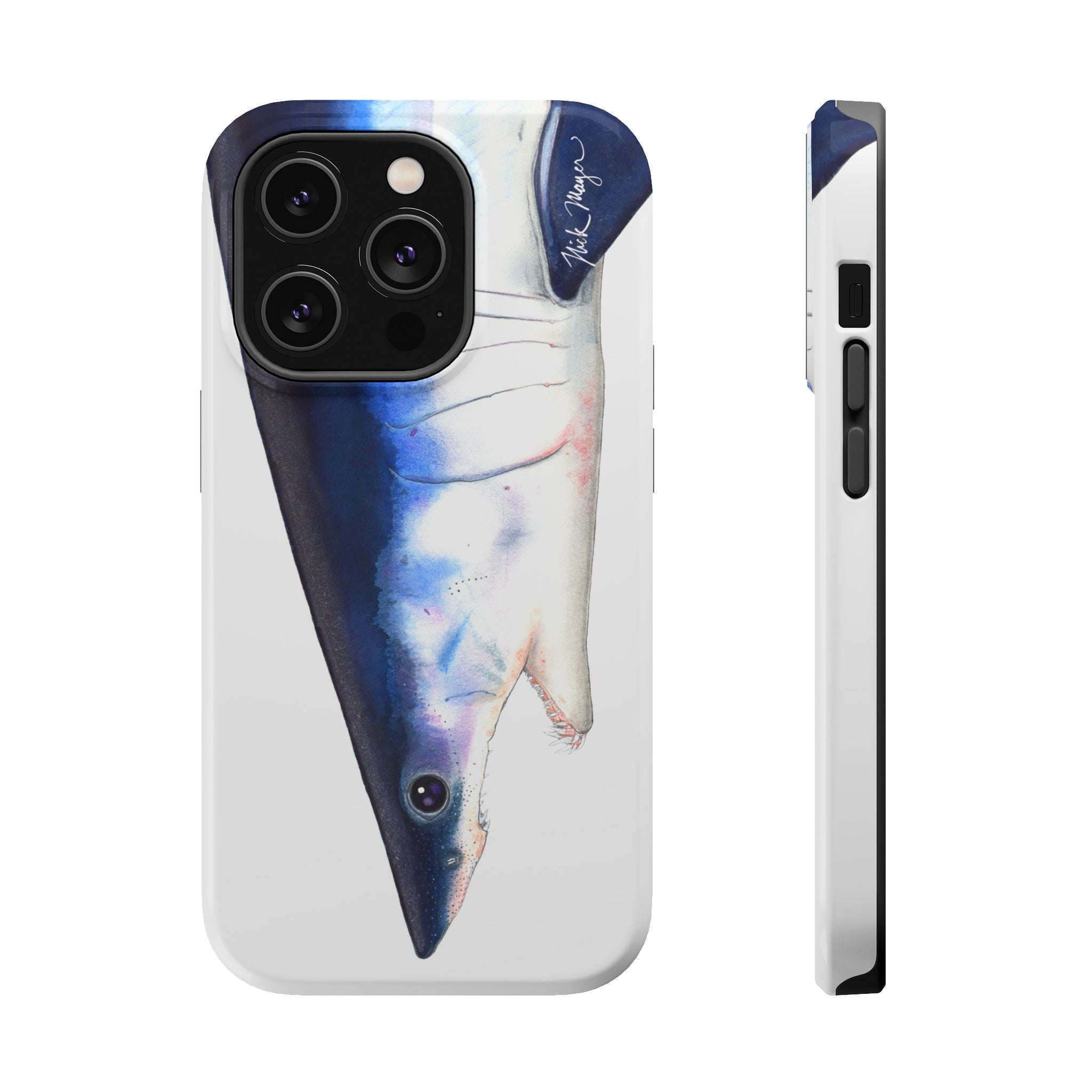 Mako Shark Face MagSafe White iPhone Case