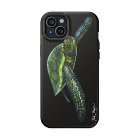 Green Sea Turtle MagSafe Black iPhone Case