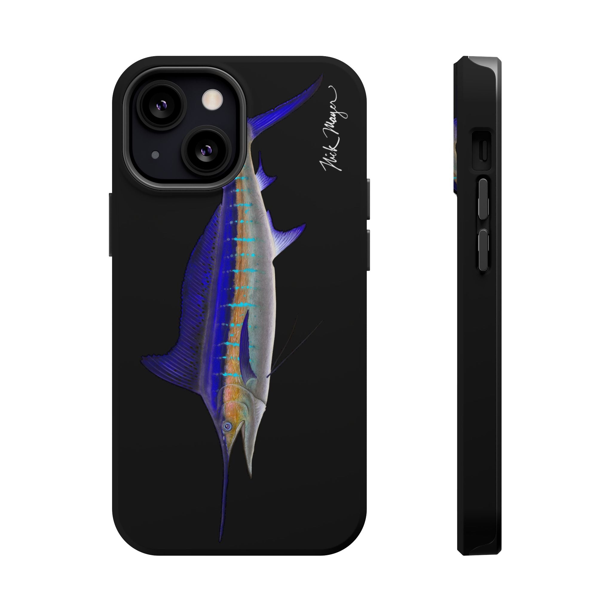 Striped Marlin MagSafe Black iPhone Case