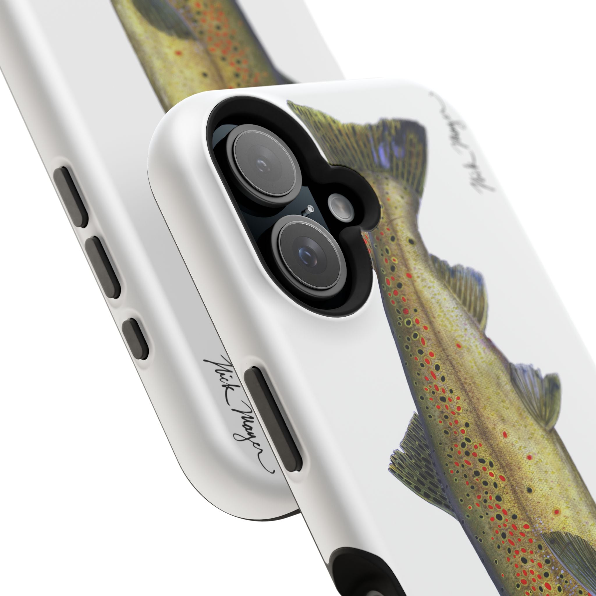 Brown Trout MagSafe White iPhone Case