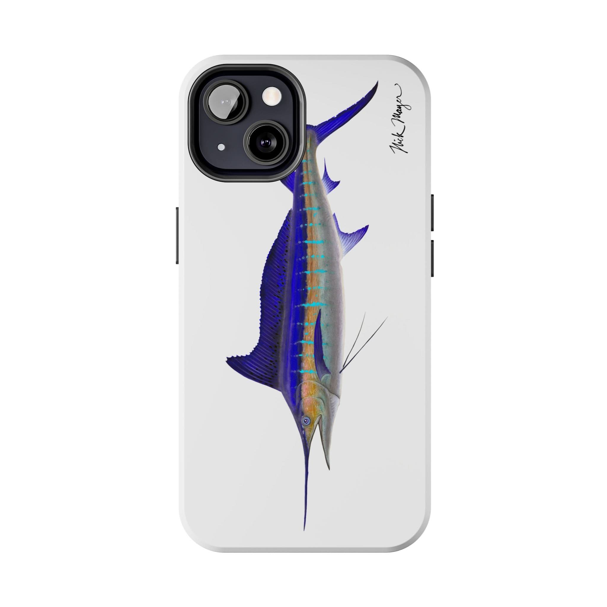 Striped Marlin White Phone Case (iPhone)