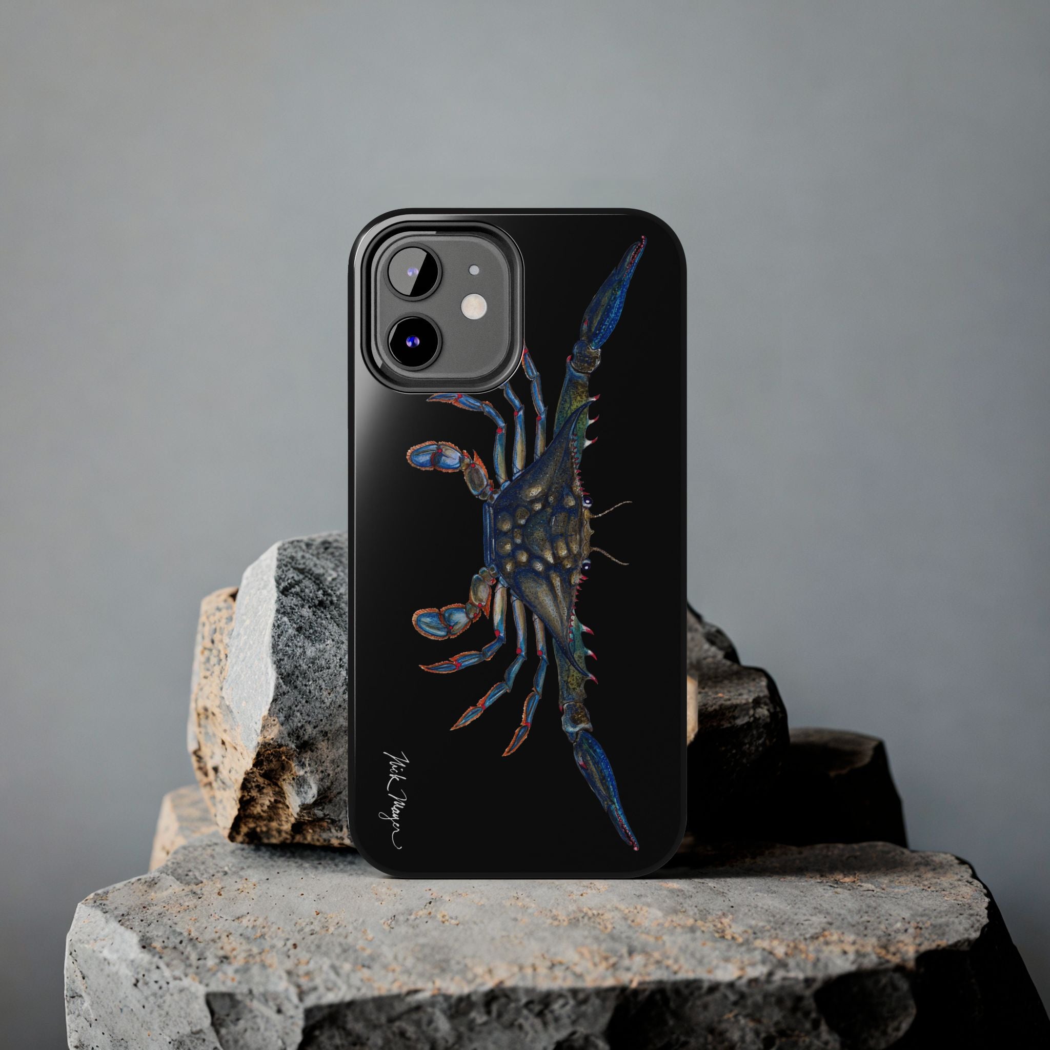 Blue Crab Black Phone Case (iPhone)