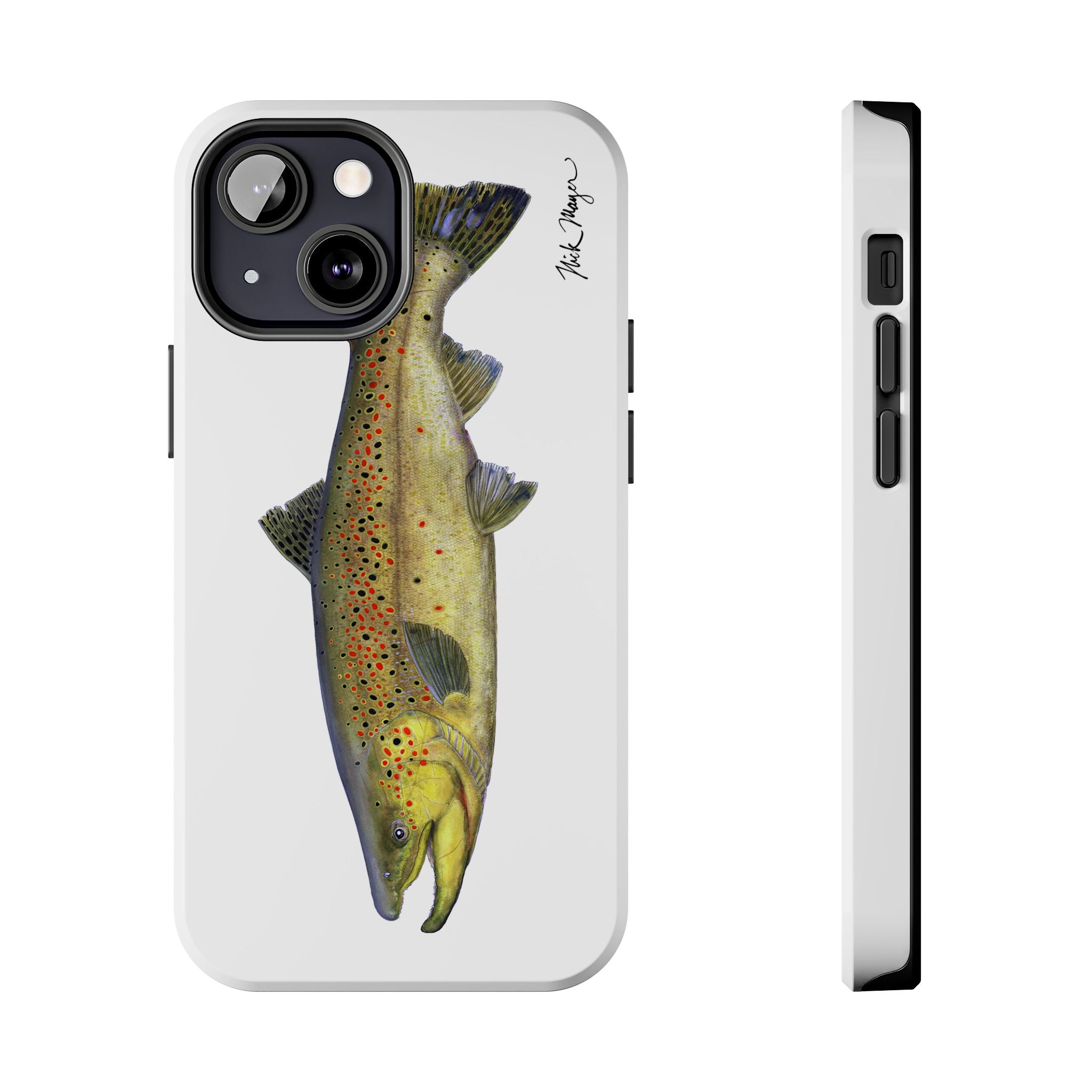 Brown Trout White Phone Case (iPhone)