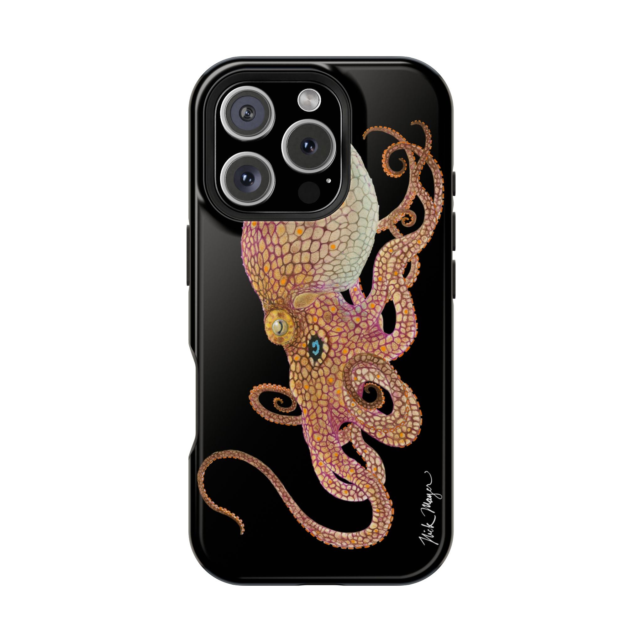 Two Spot Octopus MagSafe Black iPhone Case