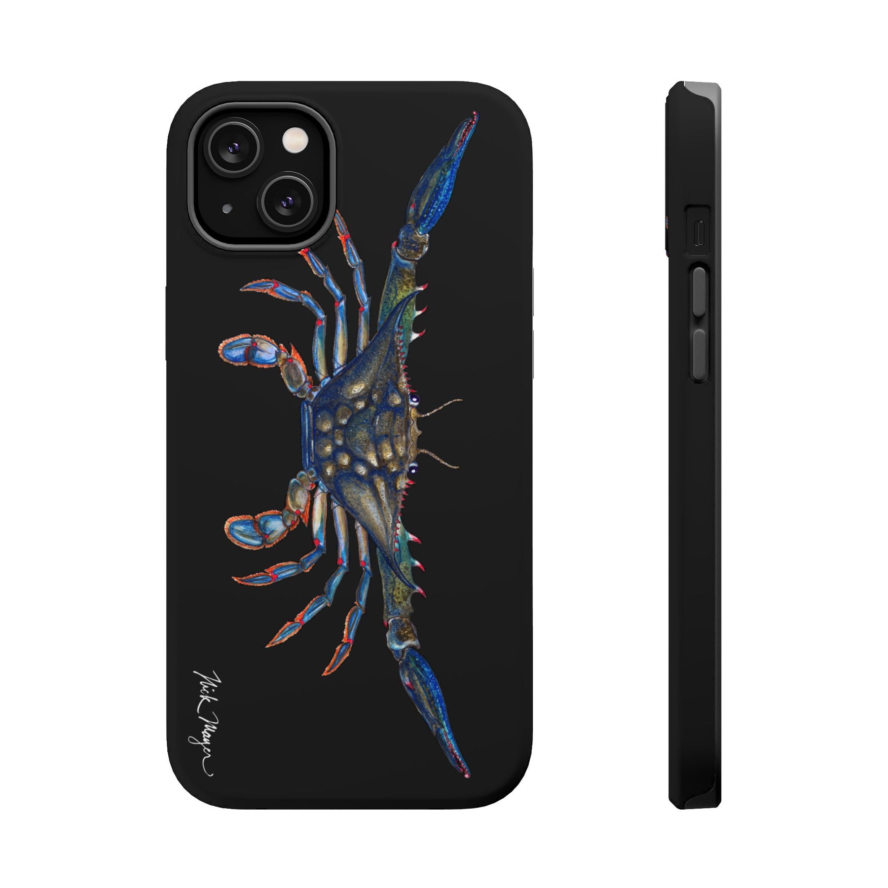 Blue Crab MagSafe Black iPhone Case