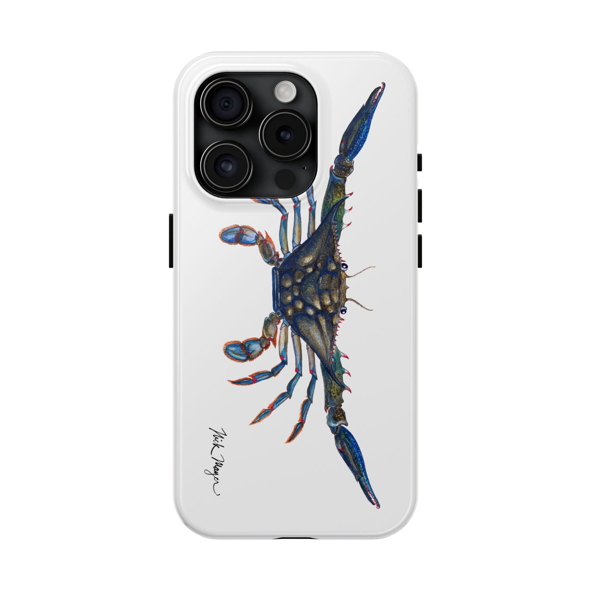 Blue Crab White Phone Case (iPhone)