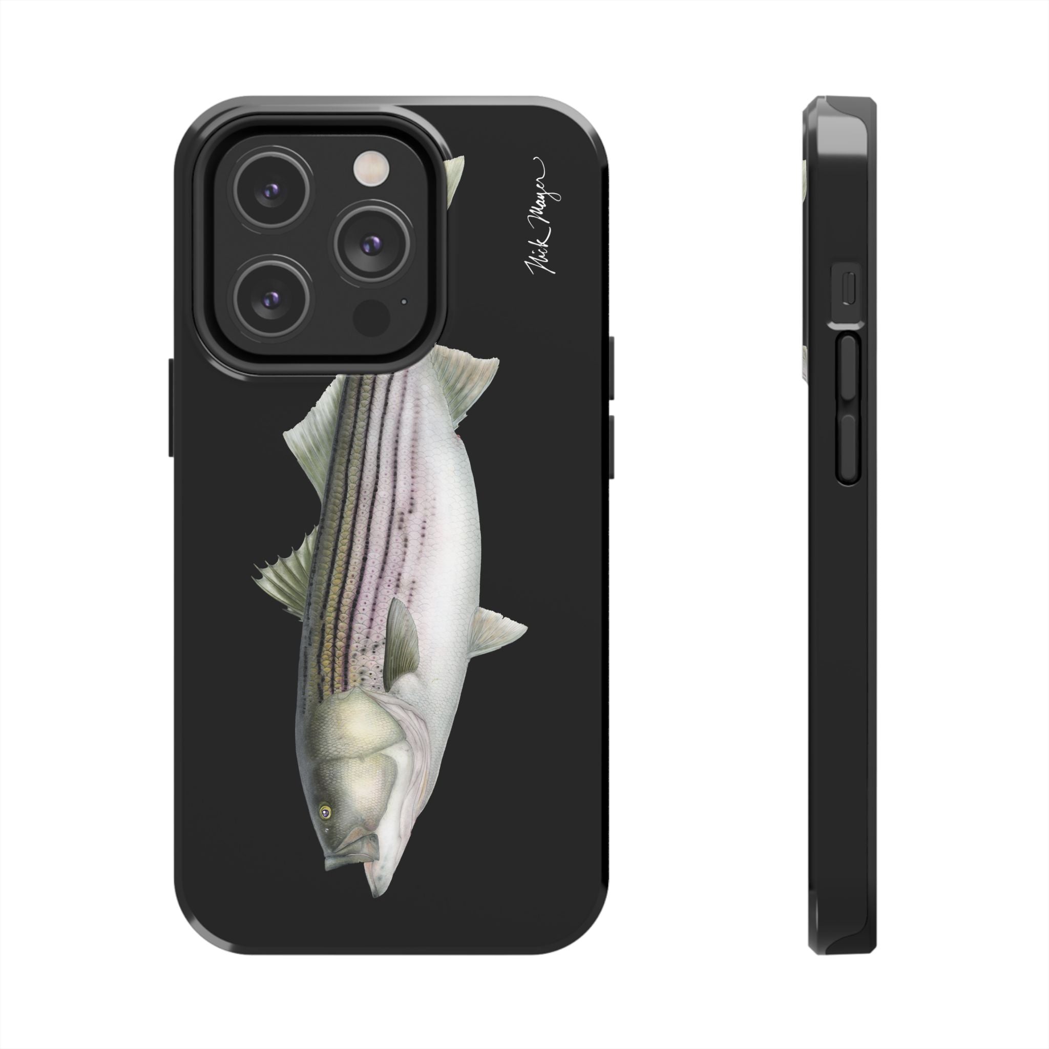 30 lb Striper - Black Phone Case (iPhone)