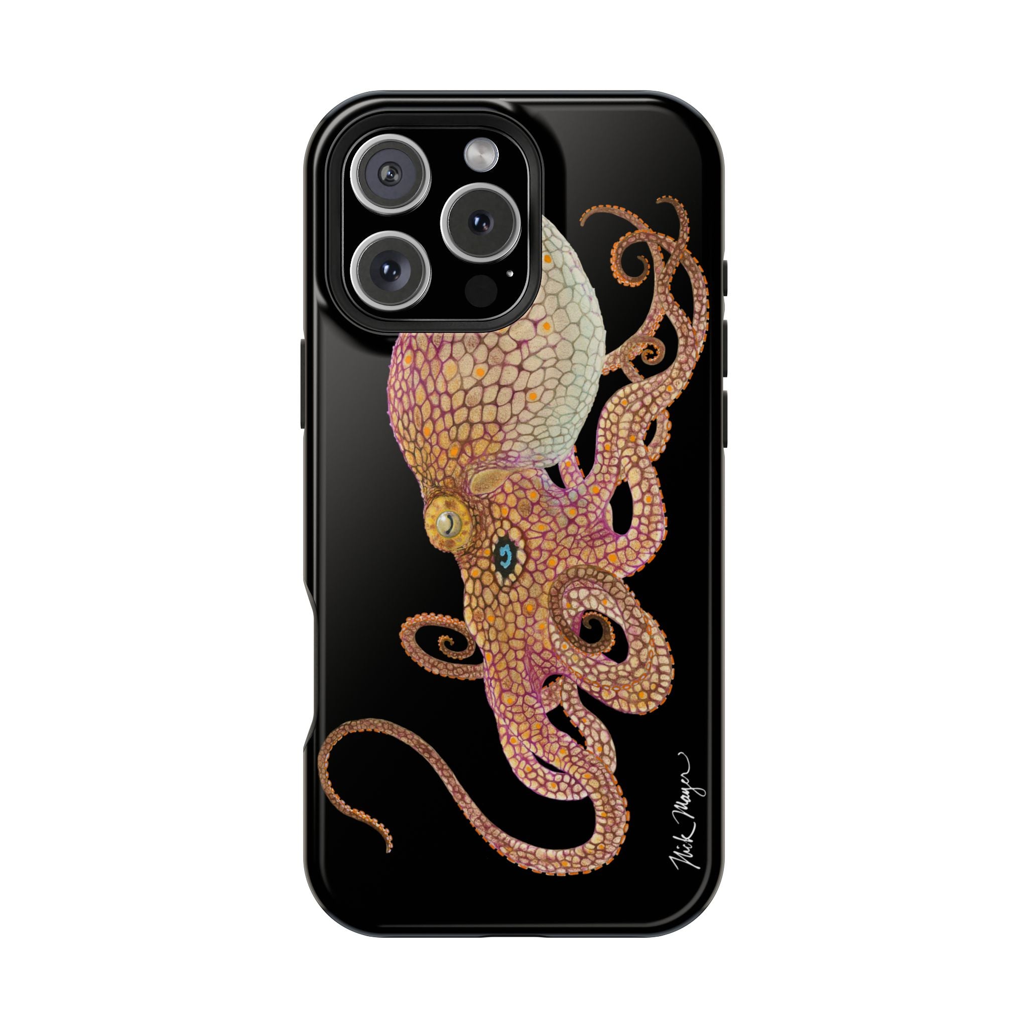 Two Spot Octopus MagSafe Black iPhone Case