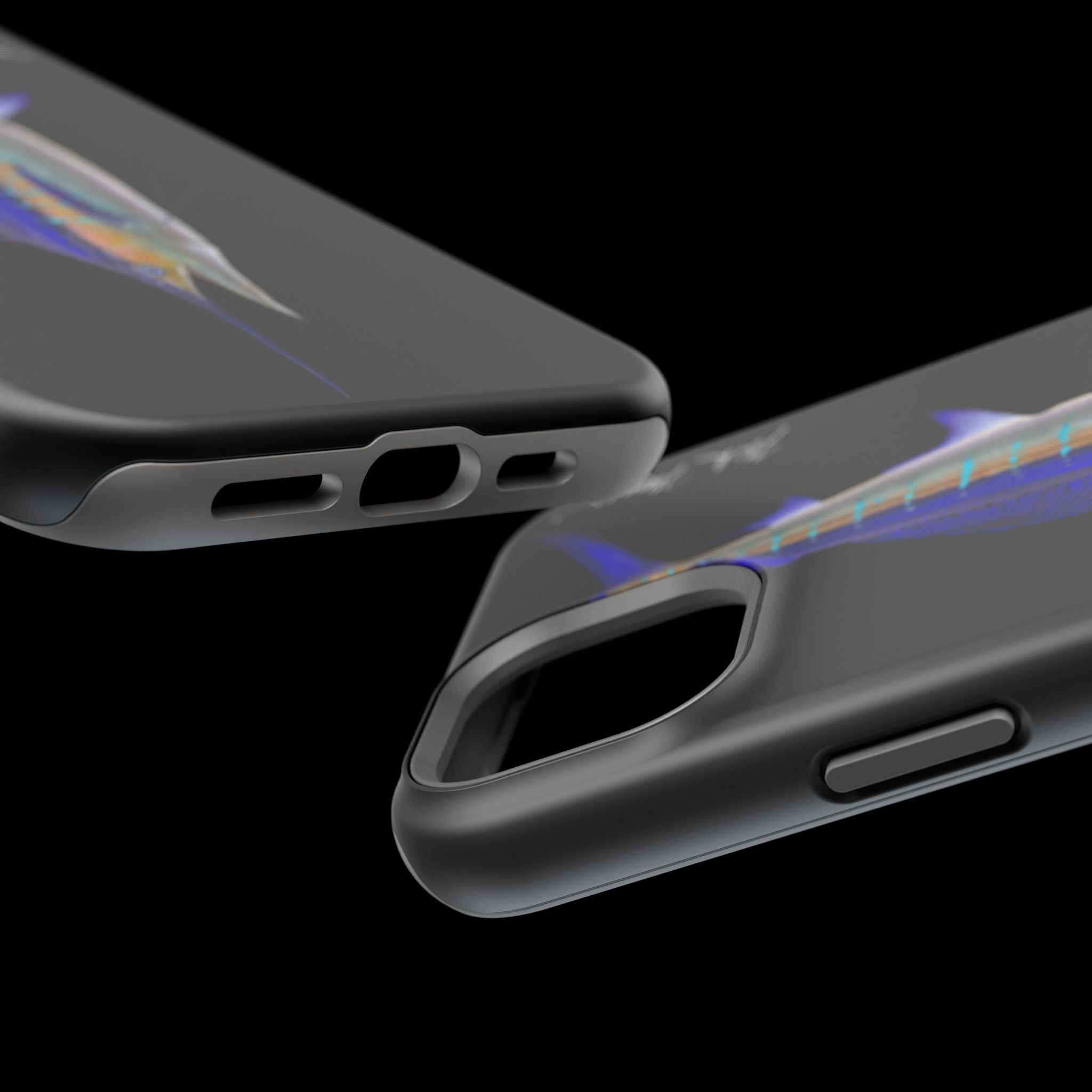 Striped Marlin MagSafe Black iPhone Case