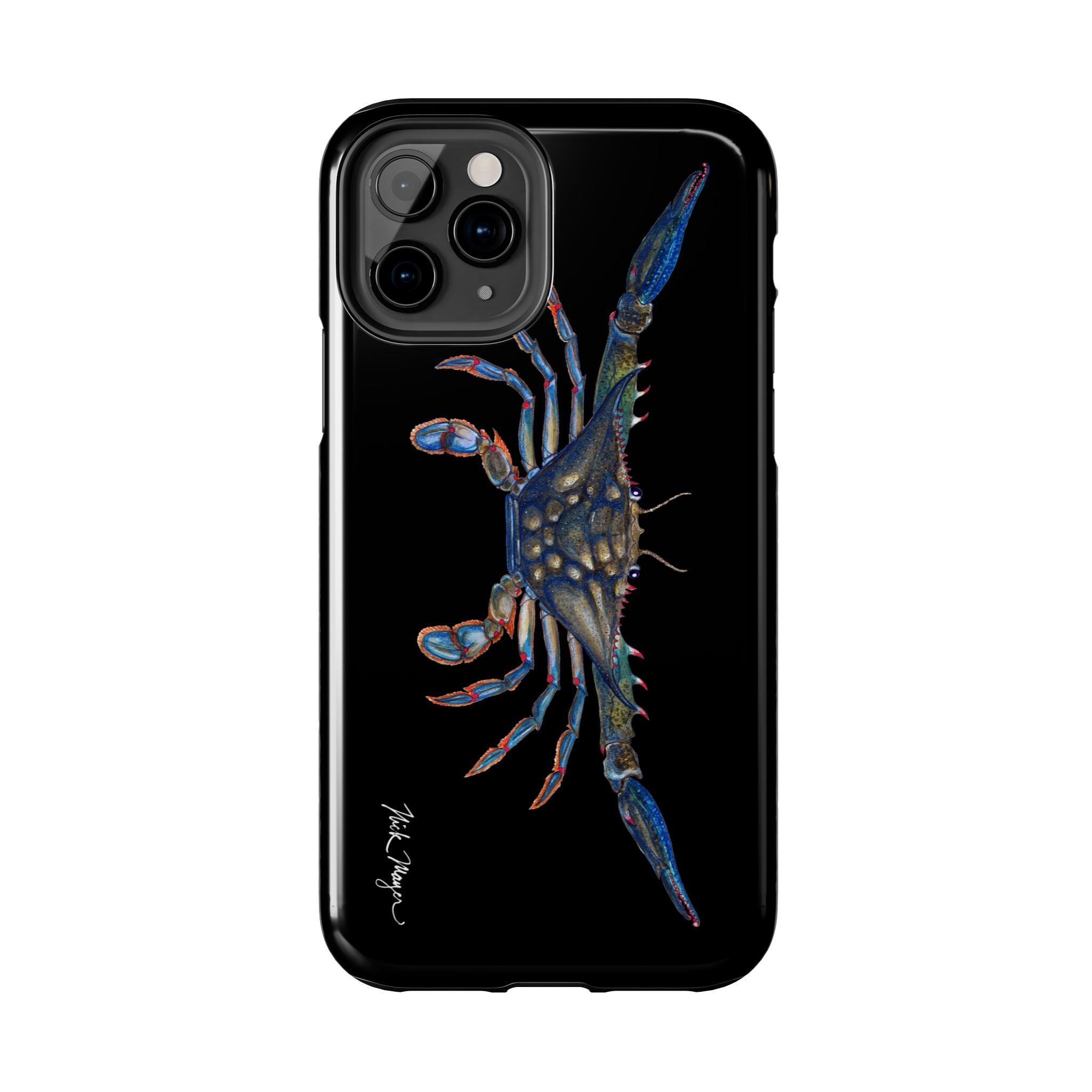 Blue Crab Black Phone Case (iPhone)